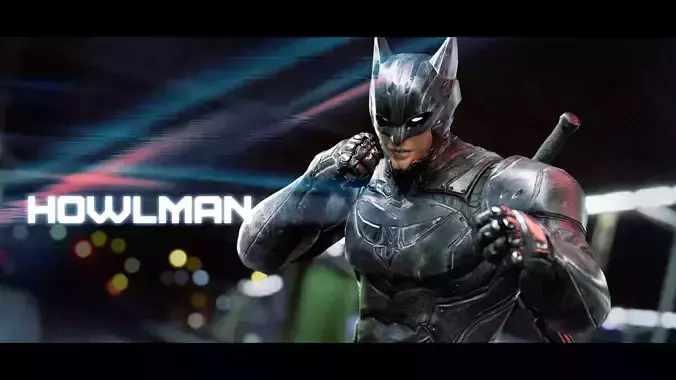 Male Superhero Game Character - Howlman Low-poly 3D model