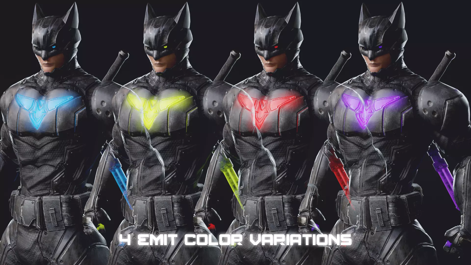 Male Superhero Game Character - Howlman Low-poly 3D model_14