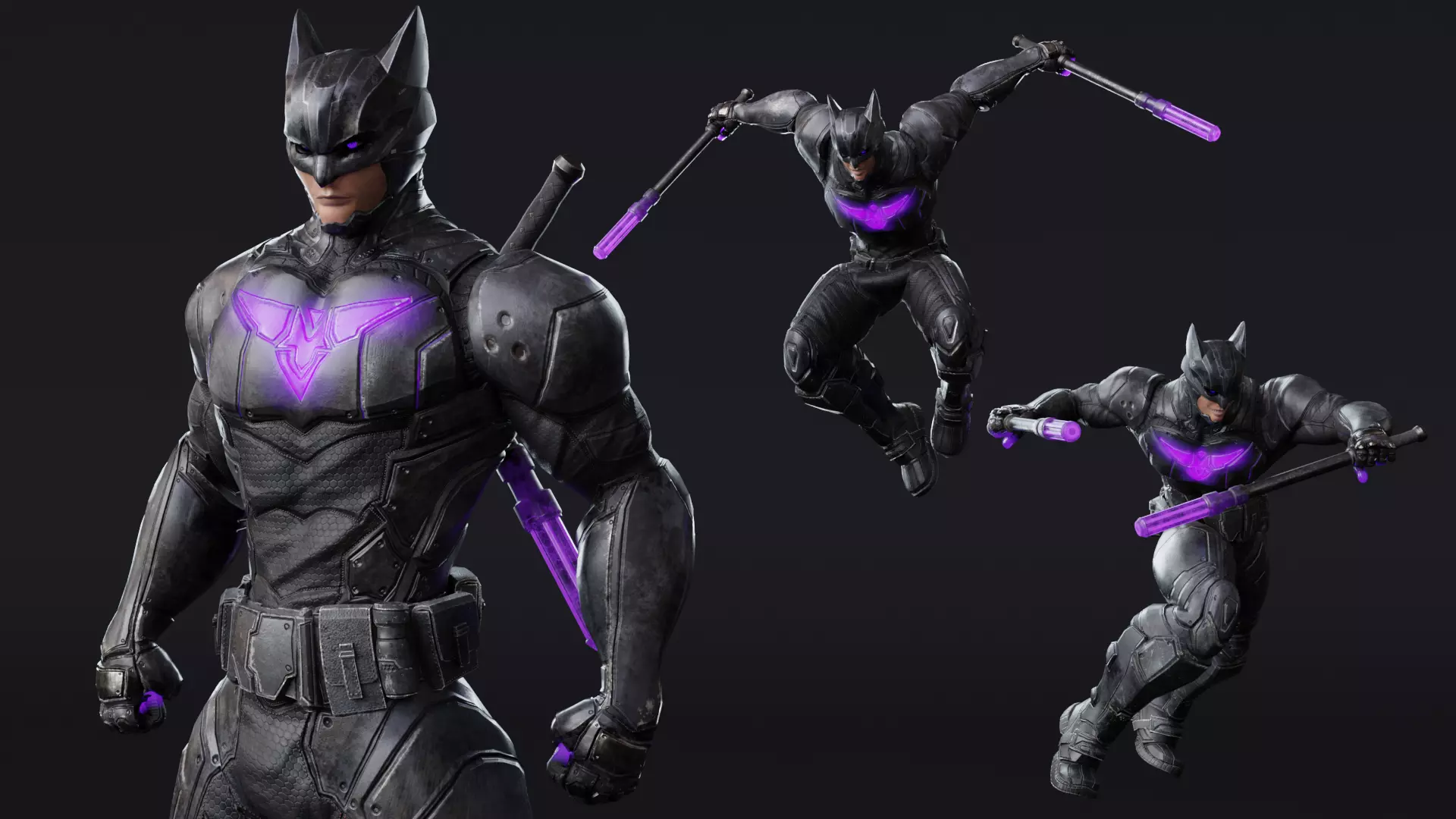 Male Superhero Game Character - Howlman Low-poly 3D model_18