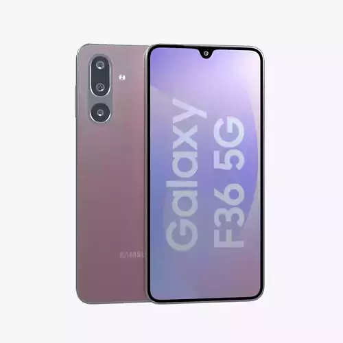 Samsung Galaxy F36 Coral Red Low-poly 3D model