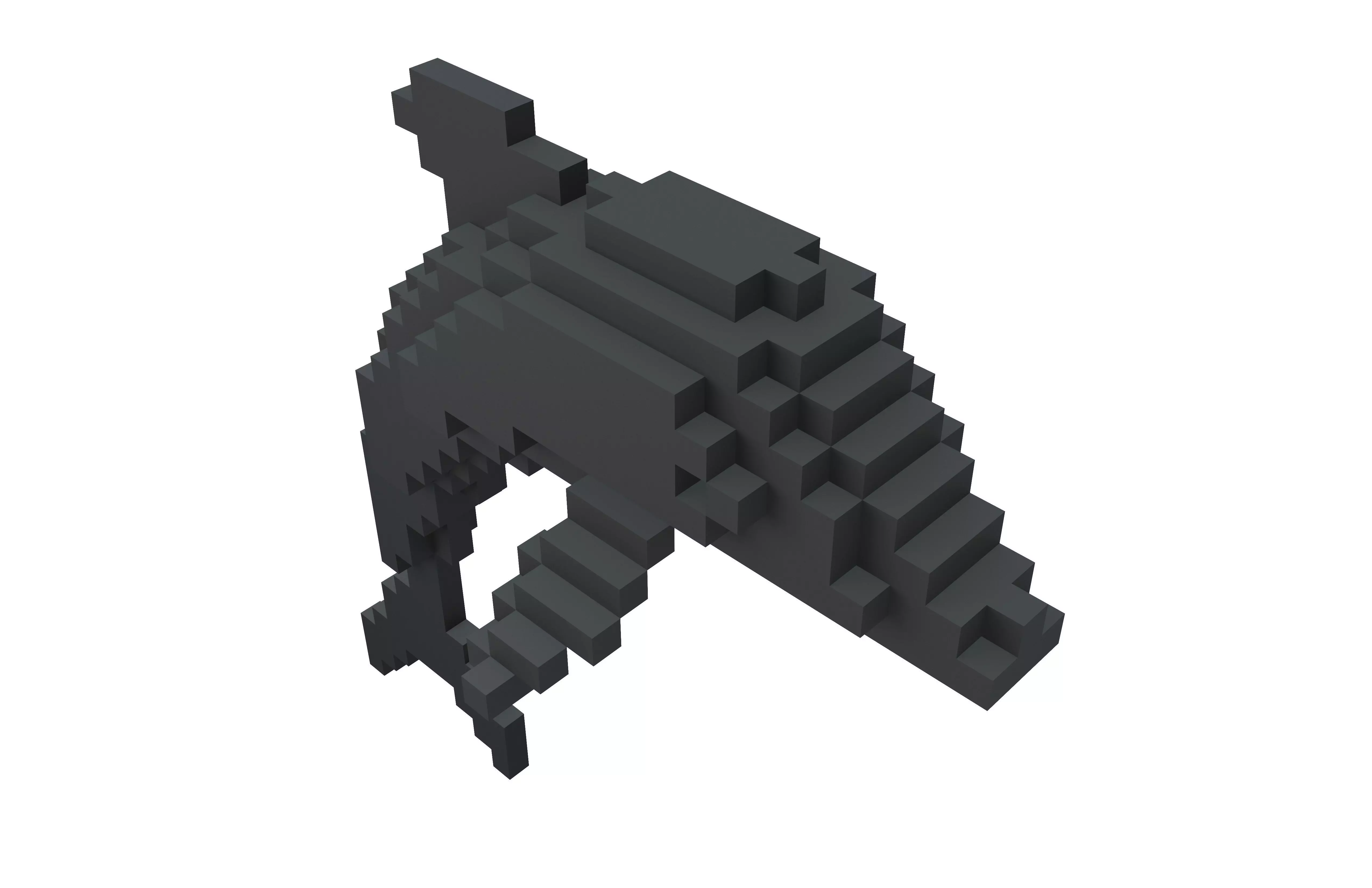 Voxel Dolphin v1 001 Low-poly 3D model_2