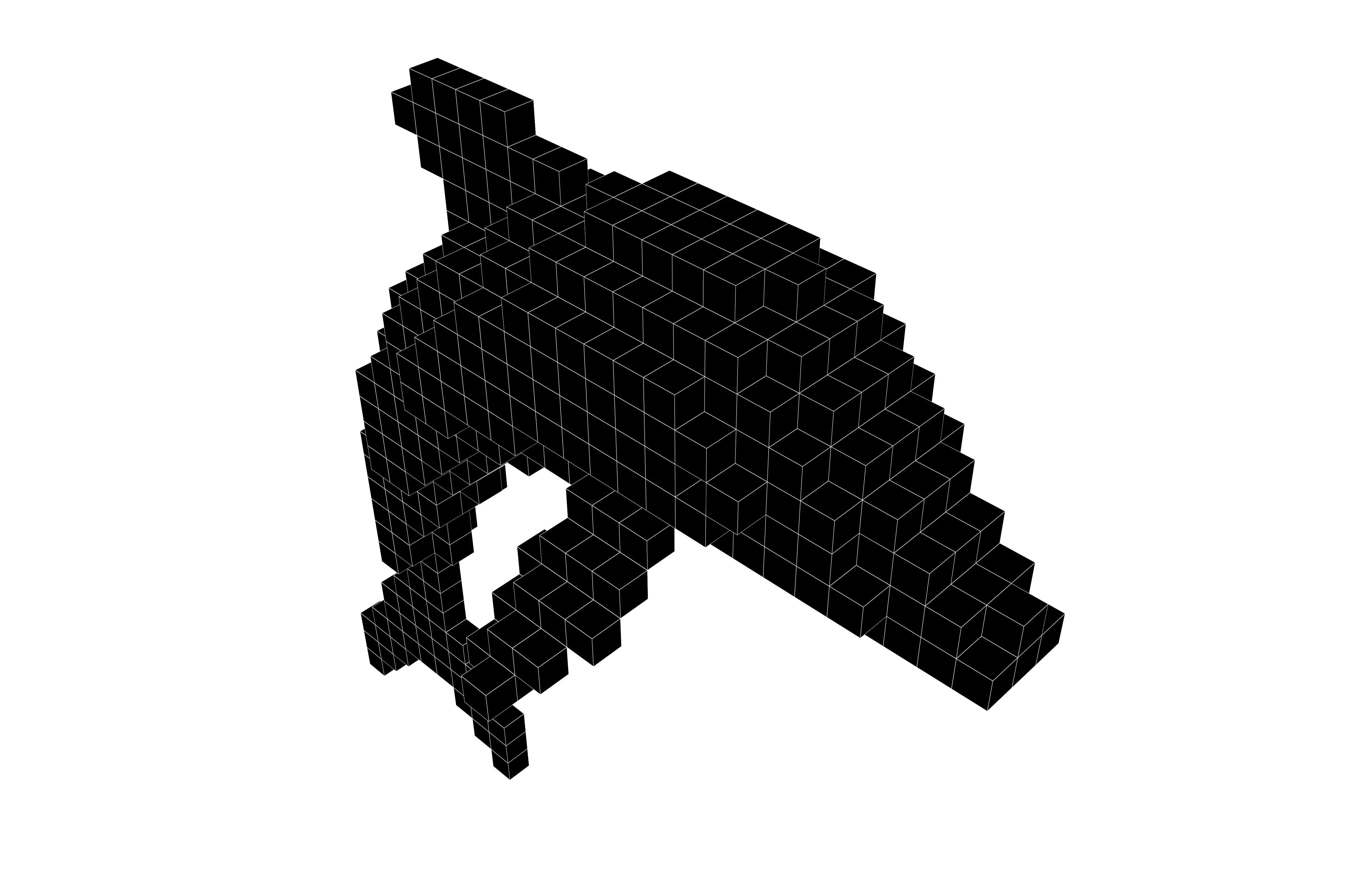 Voxel Dolphin v1 001 Low-poly 3D model_6