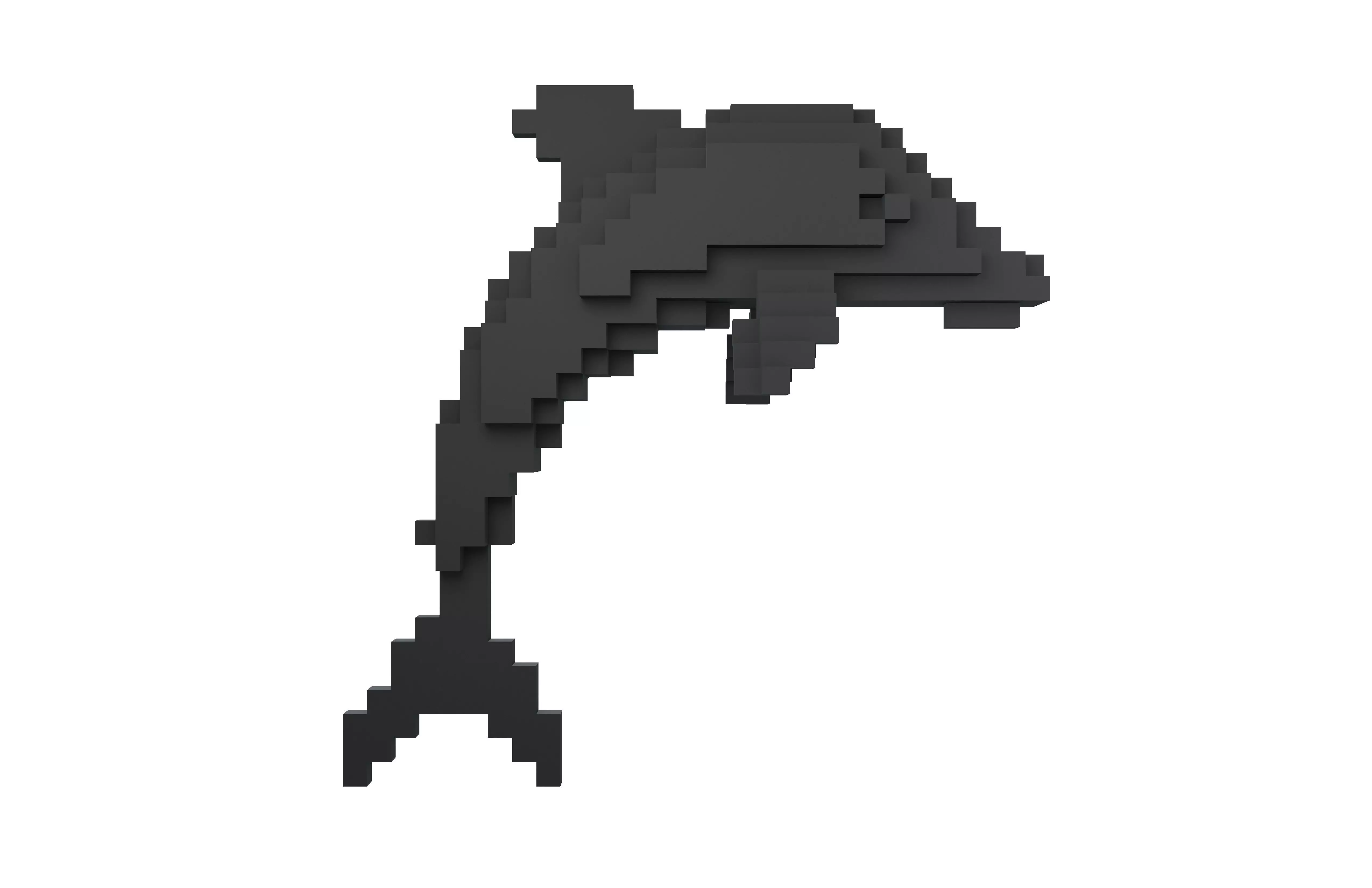 Voxel Dolphin v1 001 Low-poly 3D model_1