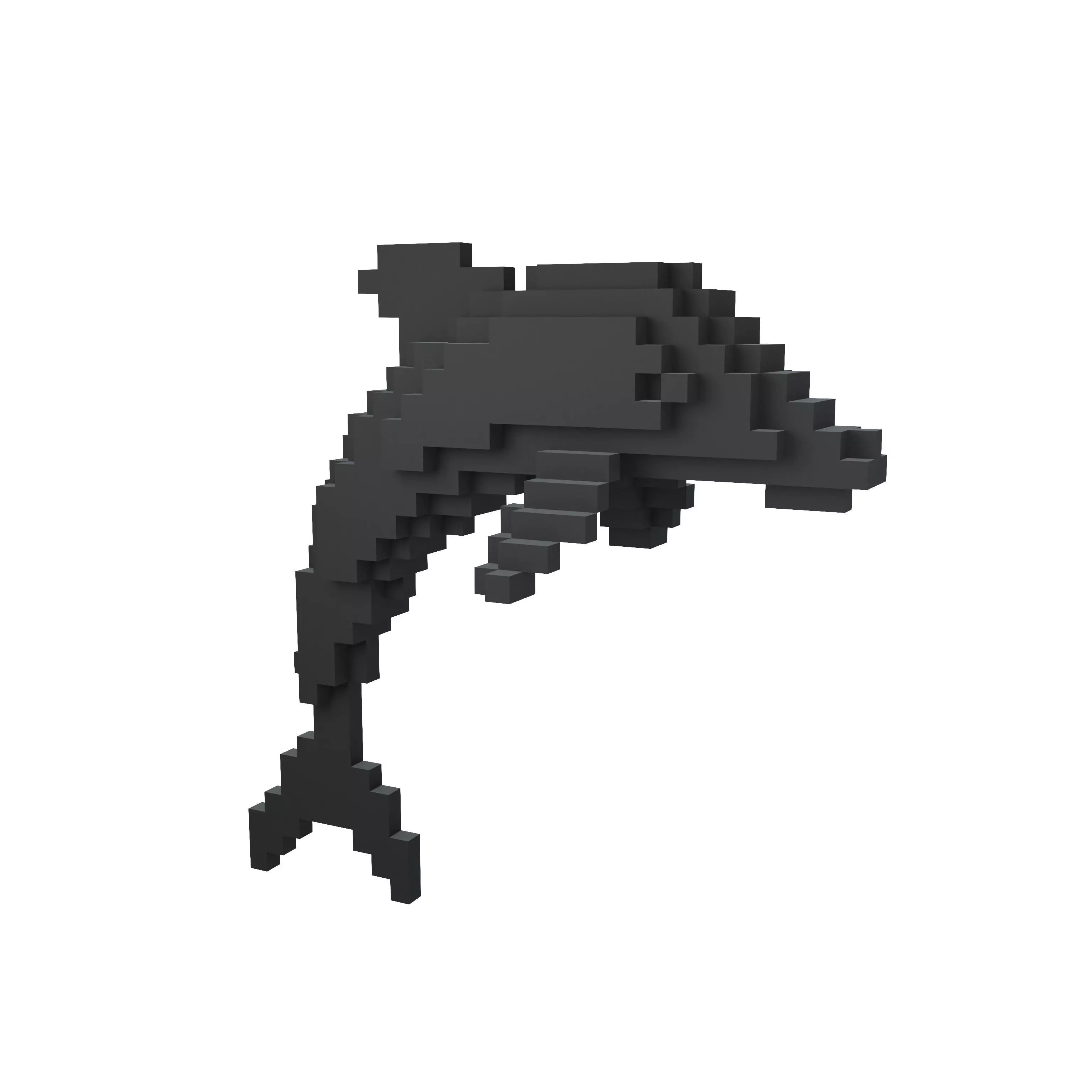 Voxel Dolphin v1 001 Low-poly 3D model_0