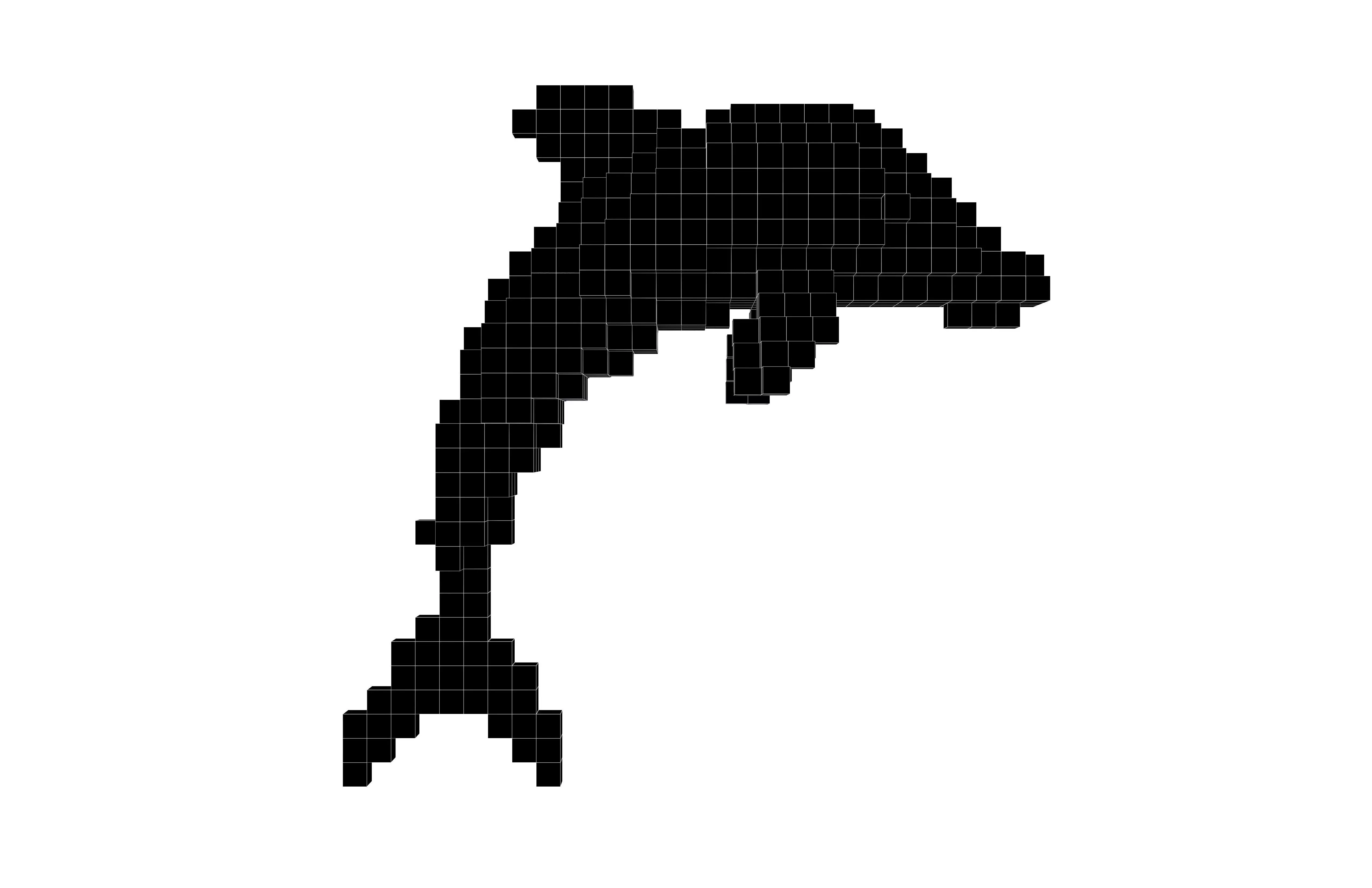 Voxel Dolphin v1 001 Low-poly 3D model_5