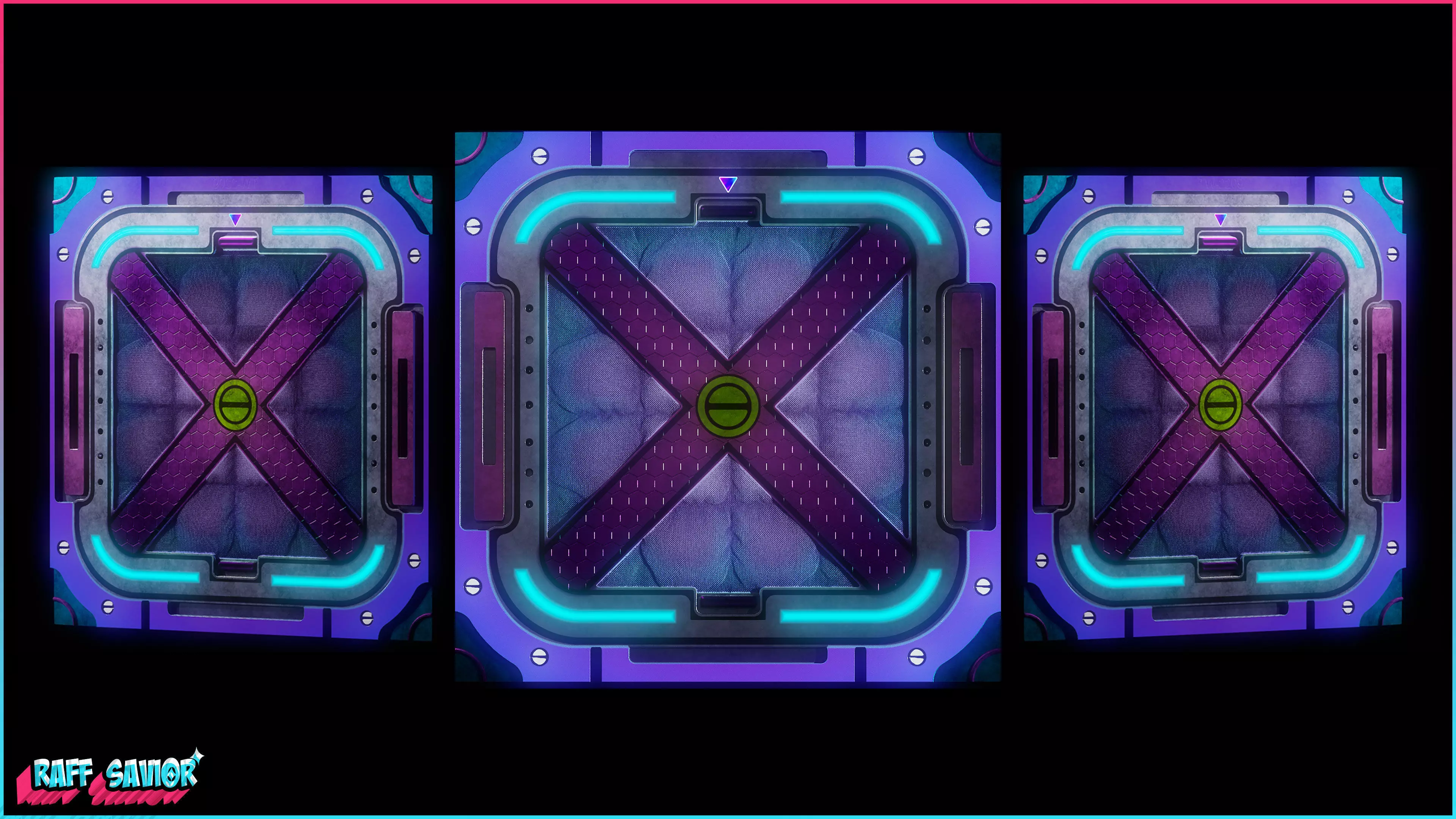 Neon Panel 3D model_0