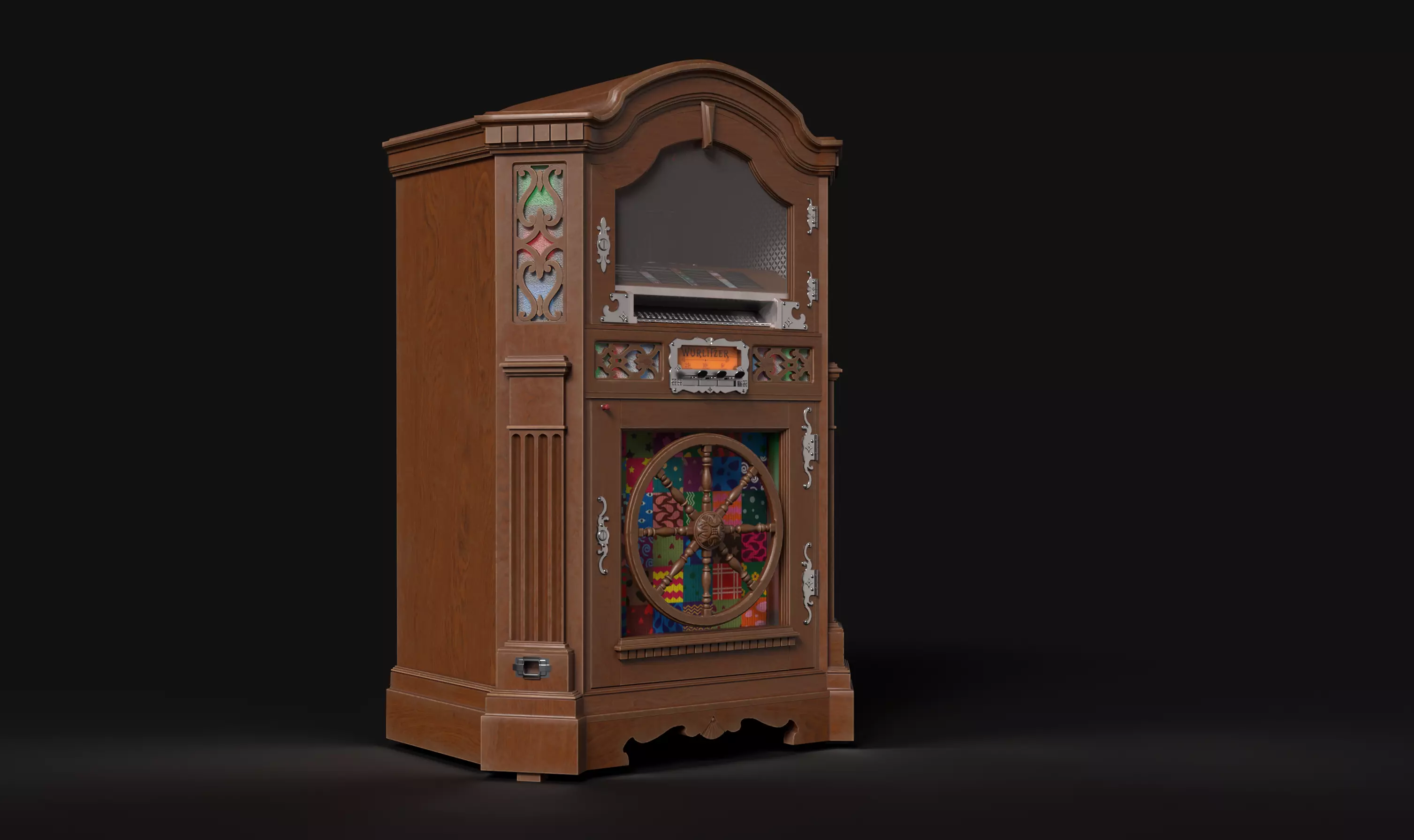 Vintage Wurlitzer 780 Jukebox  Low-poly 3D model_4