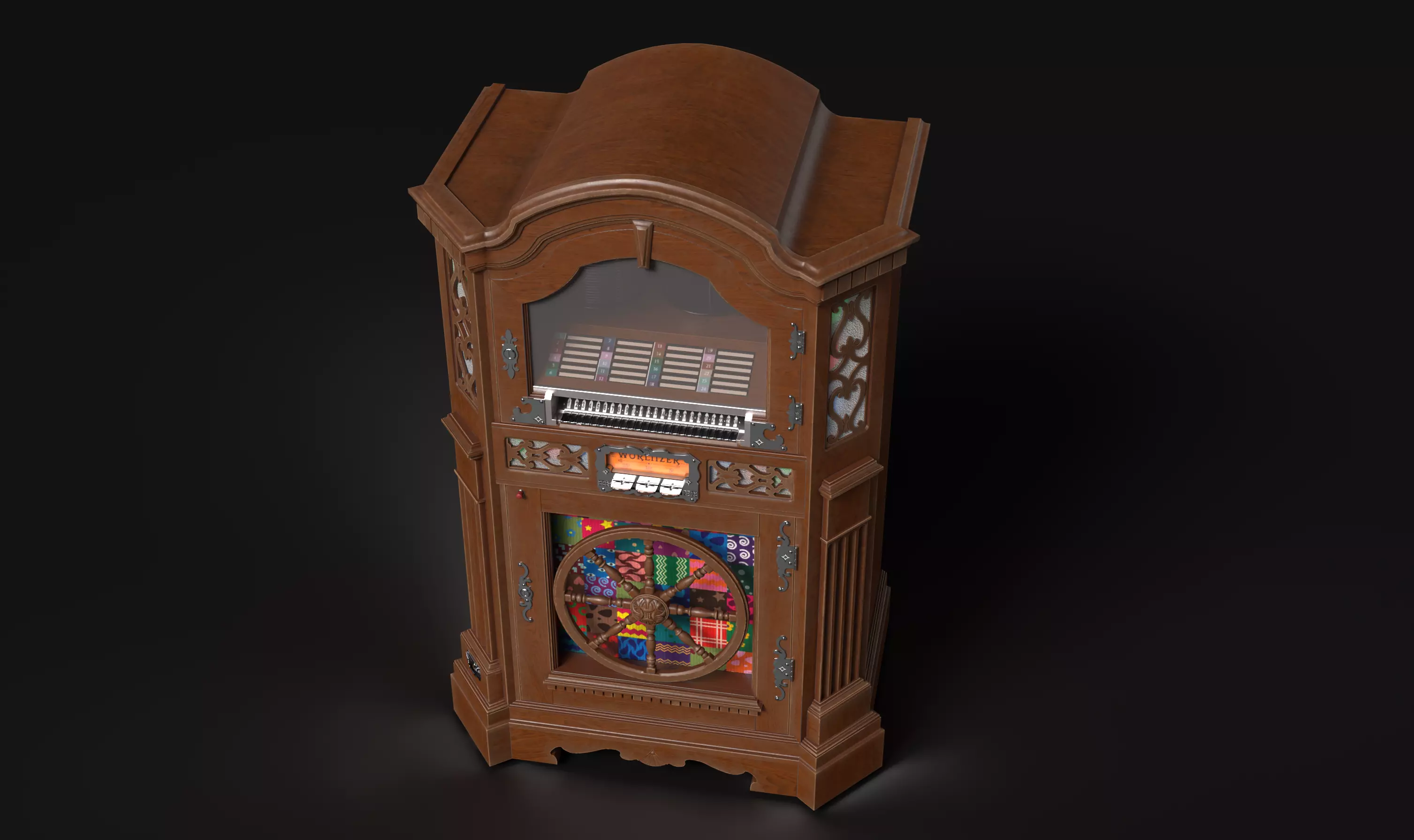 Vintage Wurlitzer 780 Jukebox  Low-poly 3D model_8