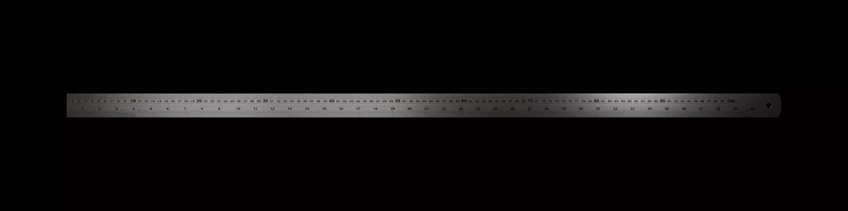Stainless Steel Ruler 100cm 40inch Metric and Imperial Scale Low-poly 3D model_3