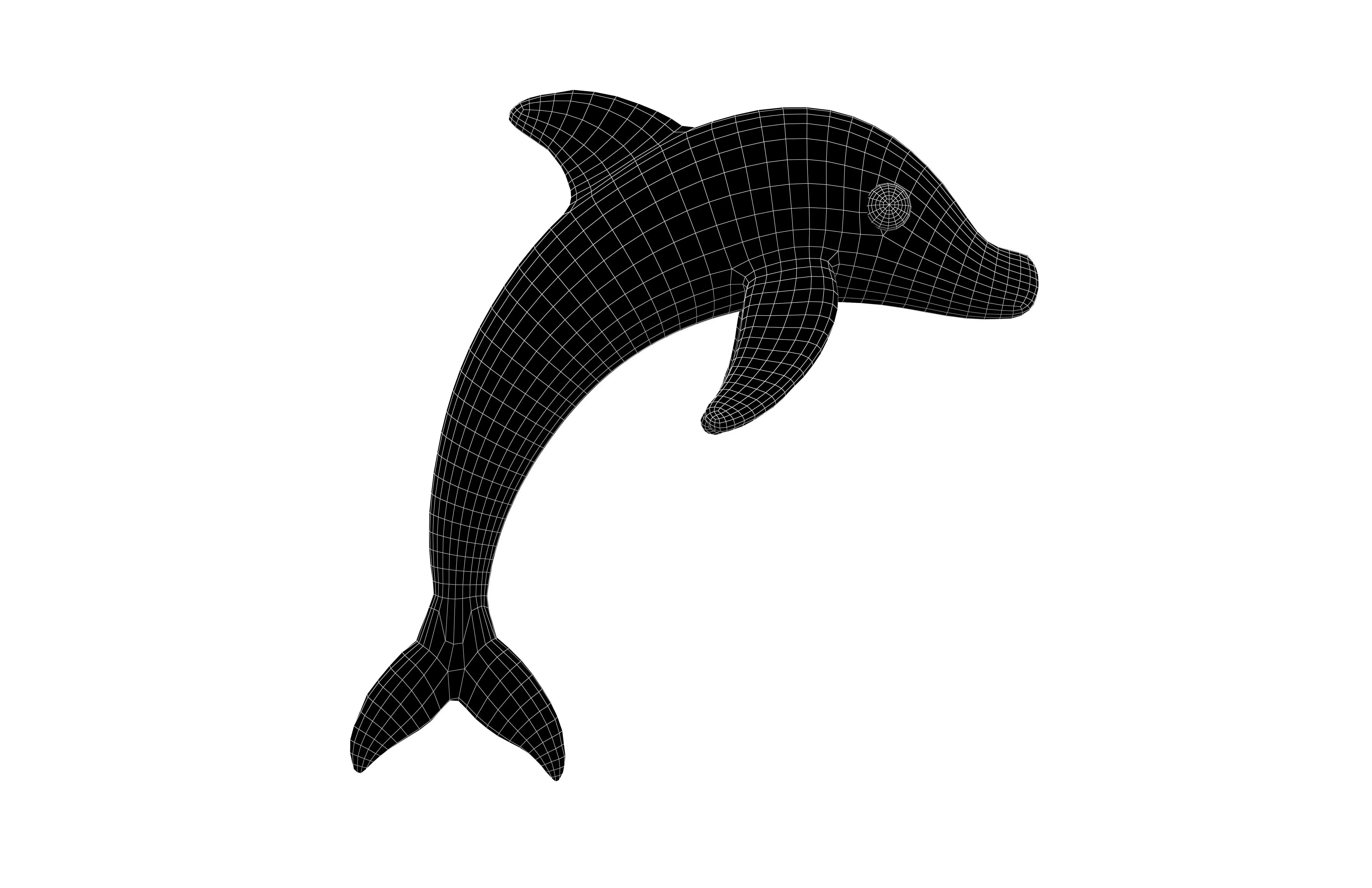 Dolphin Icon v1 003 Low-poly 3D model_5