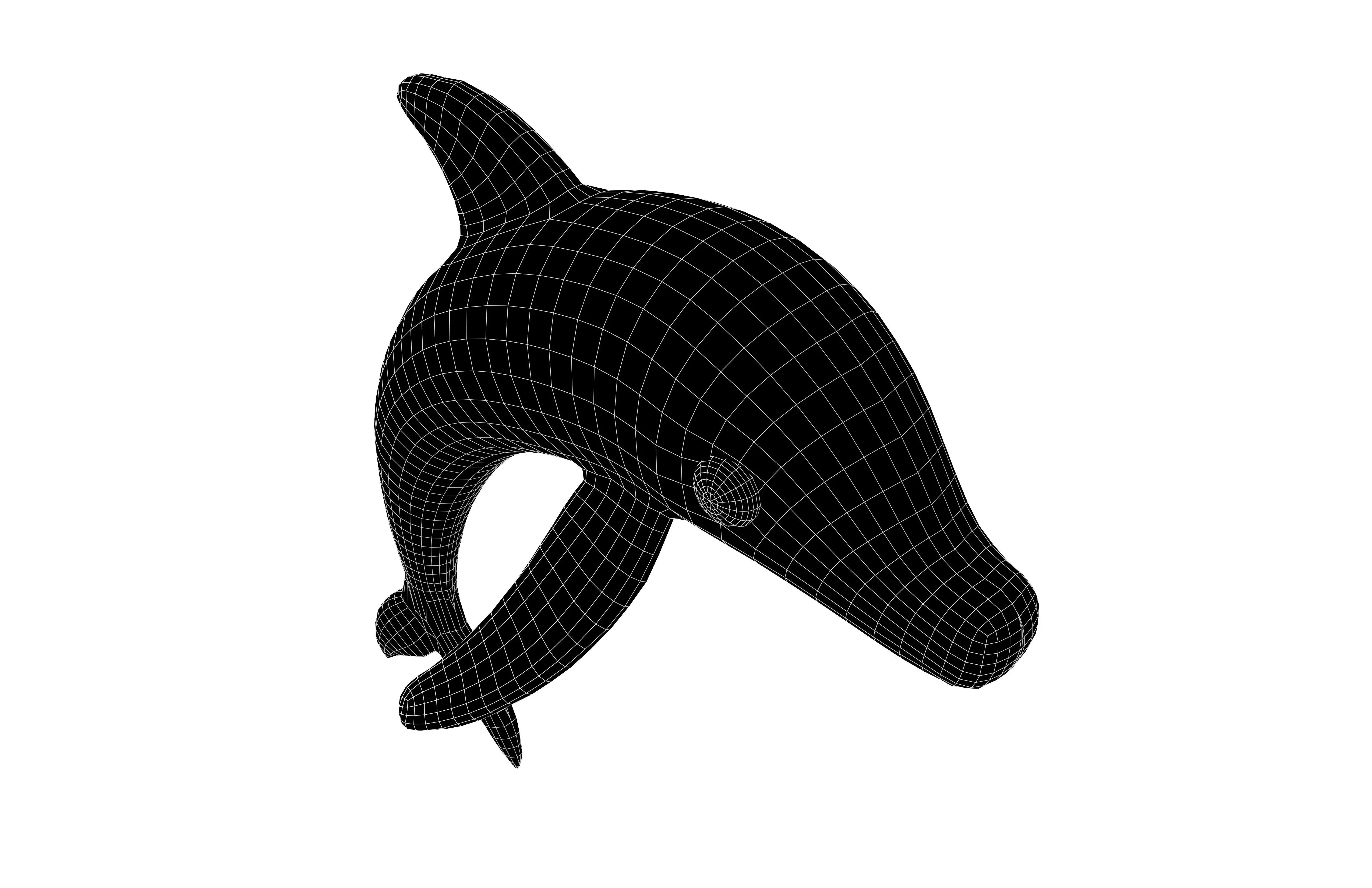 Dolphin Icon v1 003 Low-poly 3D model_6