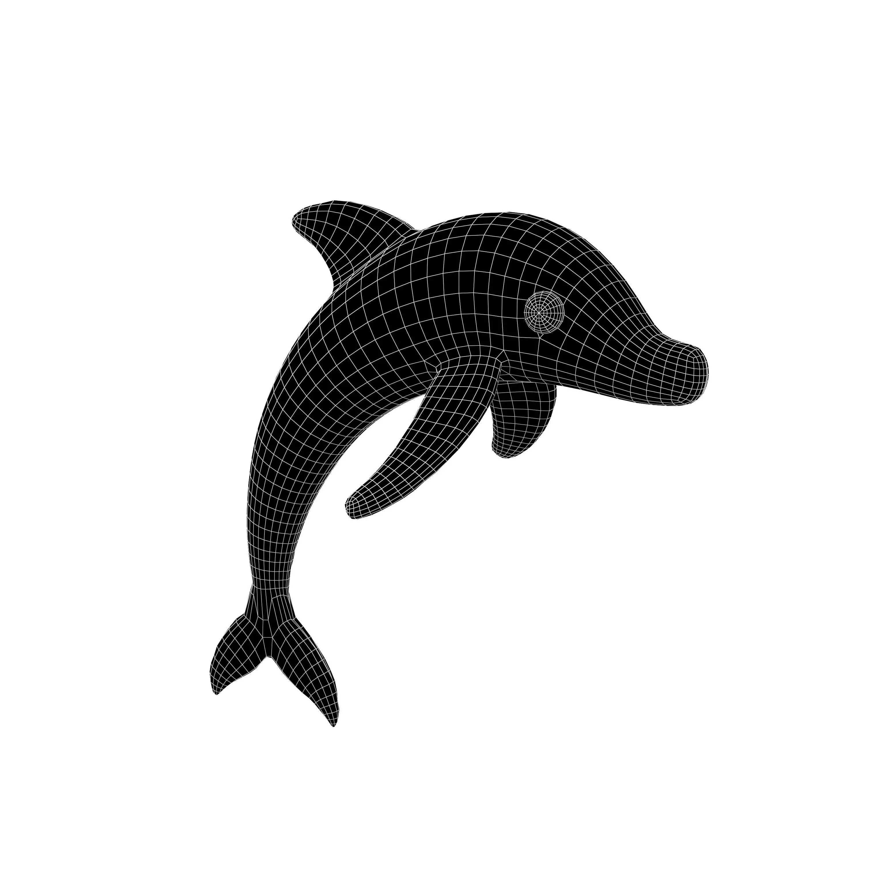 Dolphin Icon v1 003 Low-poly 3D model_4