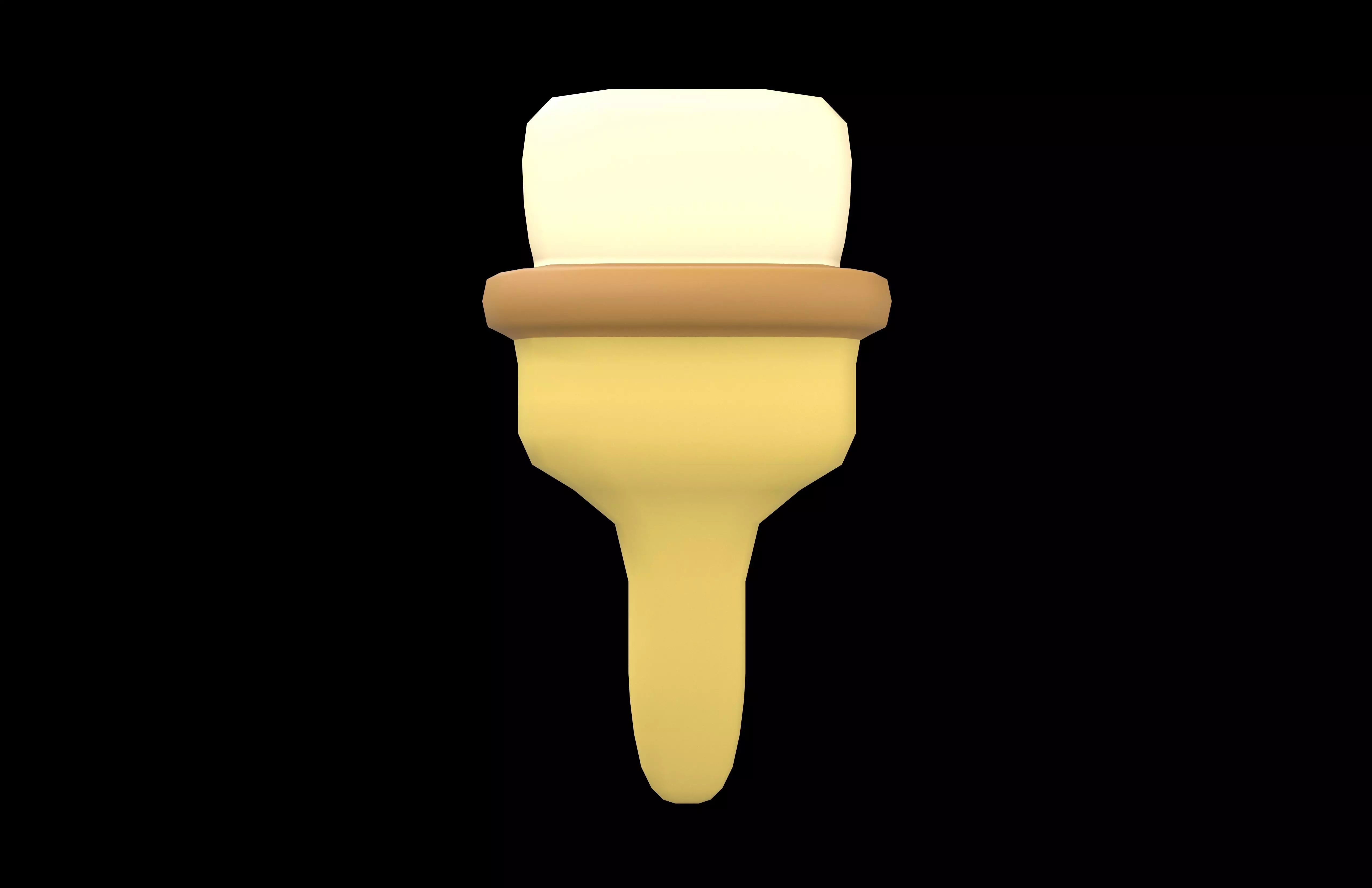 Oil Brush Icon v1 001 Low-poly 3D model_1