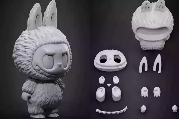 Labubu 3D Printable Figure Model STL OBJ 3D model Labubu 3D Printable Figure Model STL OBJ 3D model