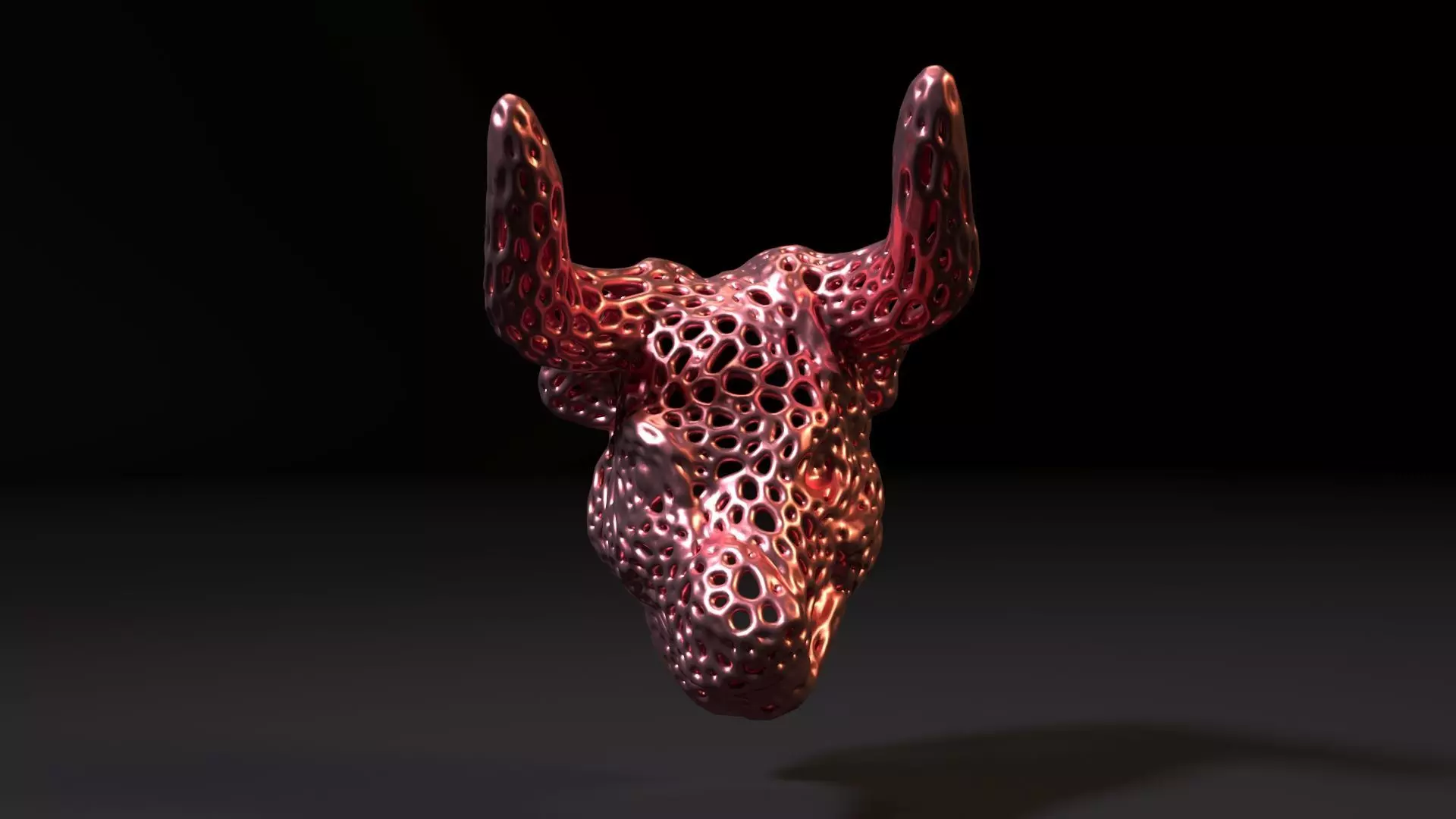 Bull head Voronoi 3D print model_8