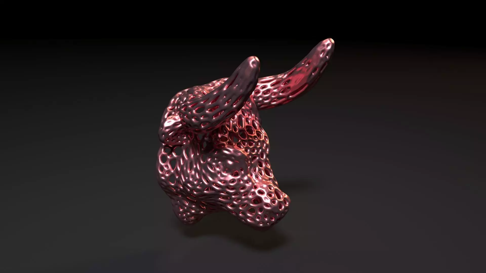 Bull head Voronoi 3D print model_7