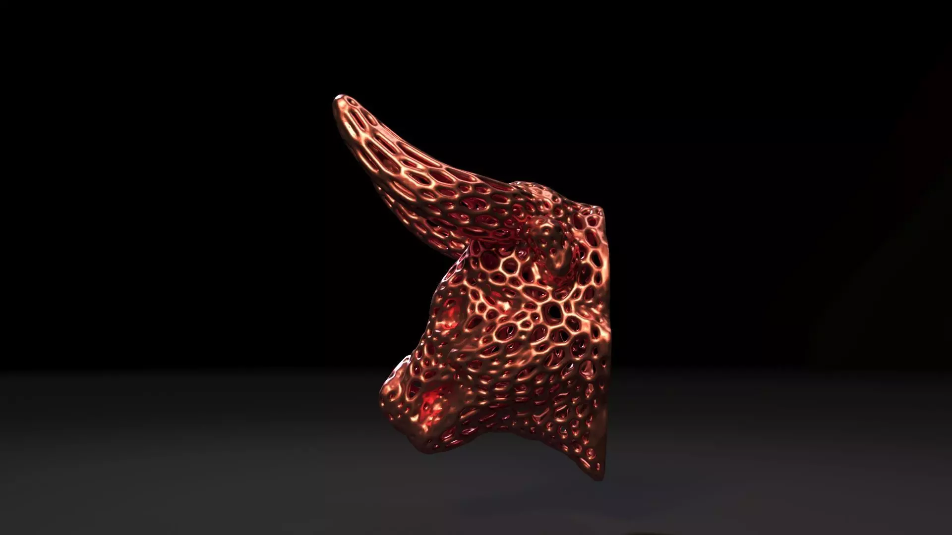 Bull head Voronoi 3D print model_2