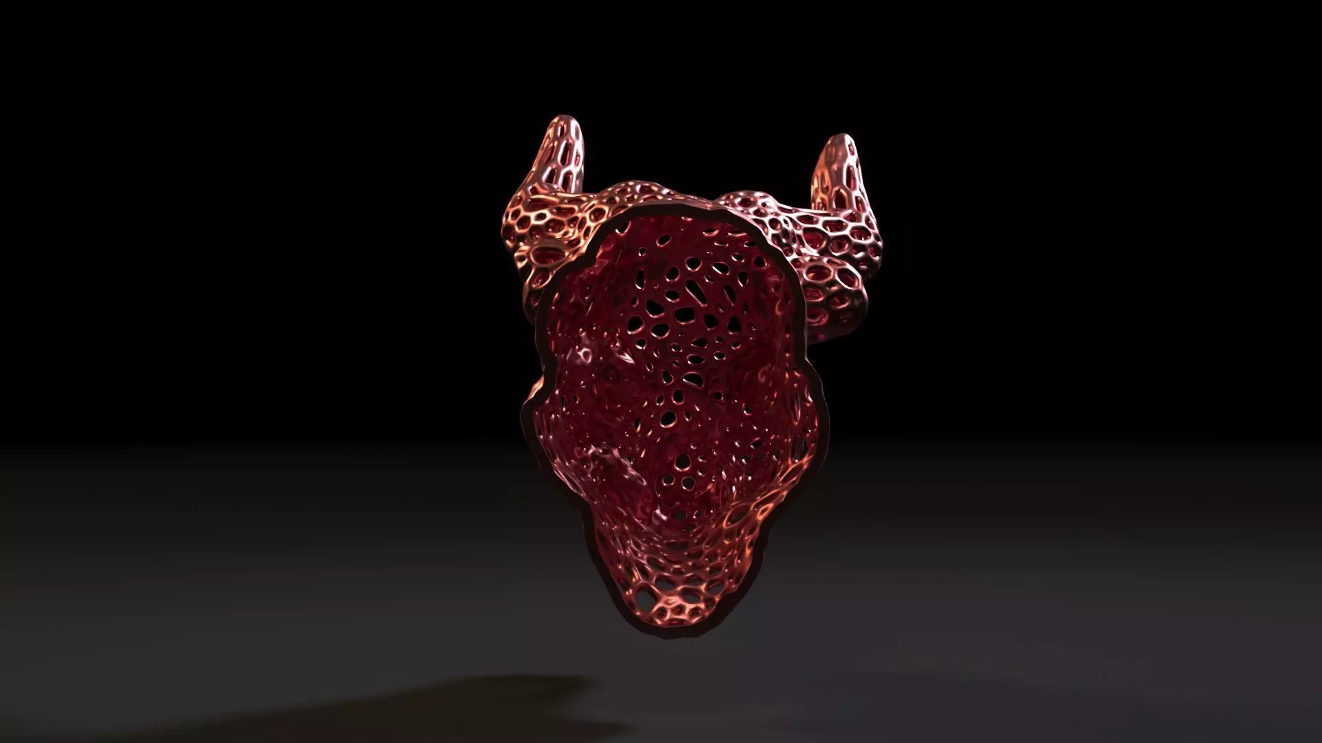 Bull head Voronoi 3D print model_4