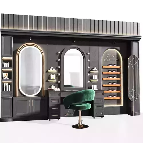 BeautySalon 17 Barbershop Low-poly 3D model