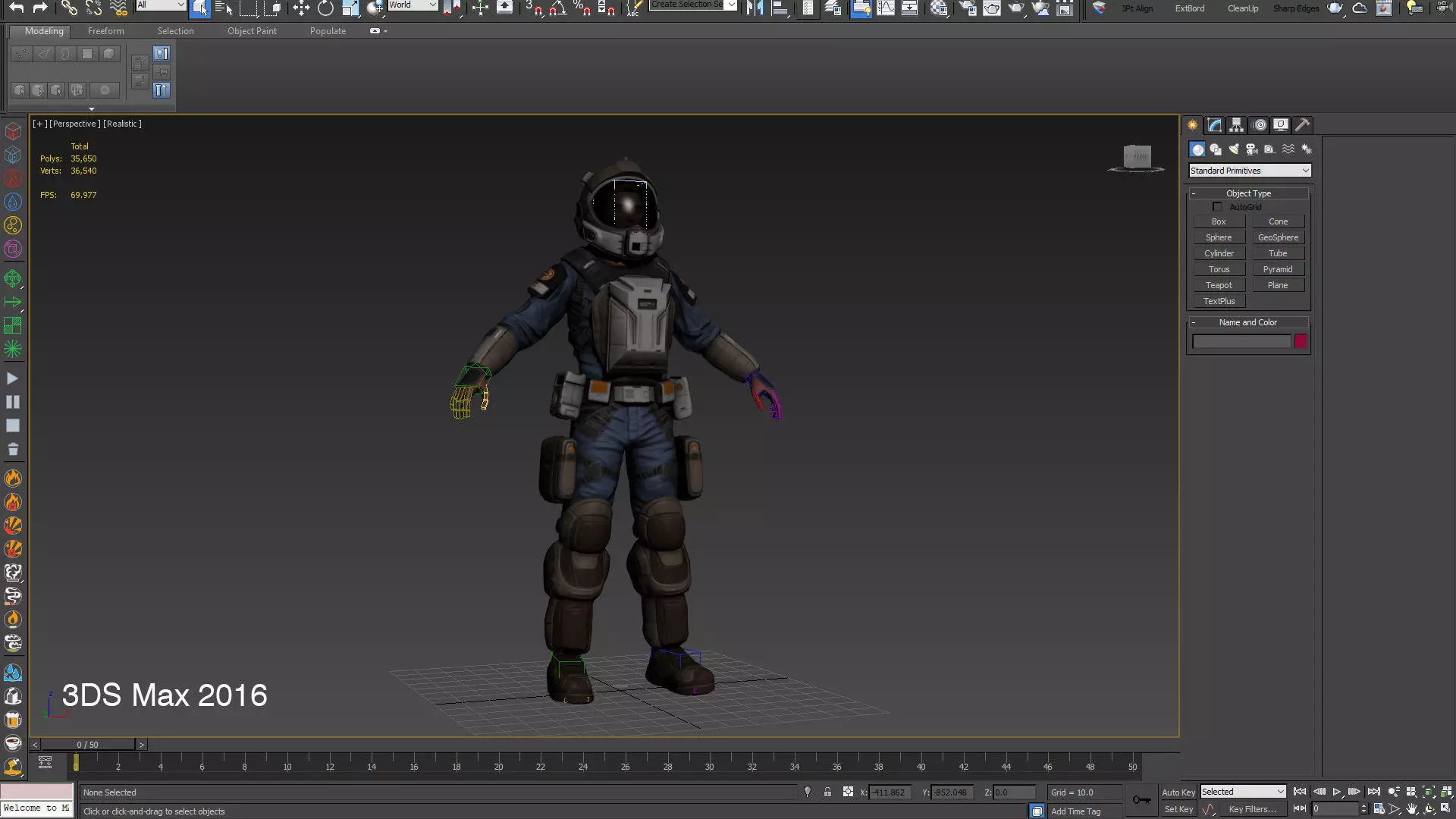 Space Marshal Male Low-poly 3D model_5