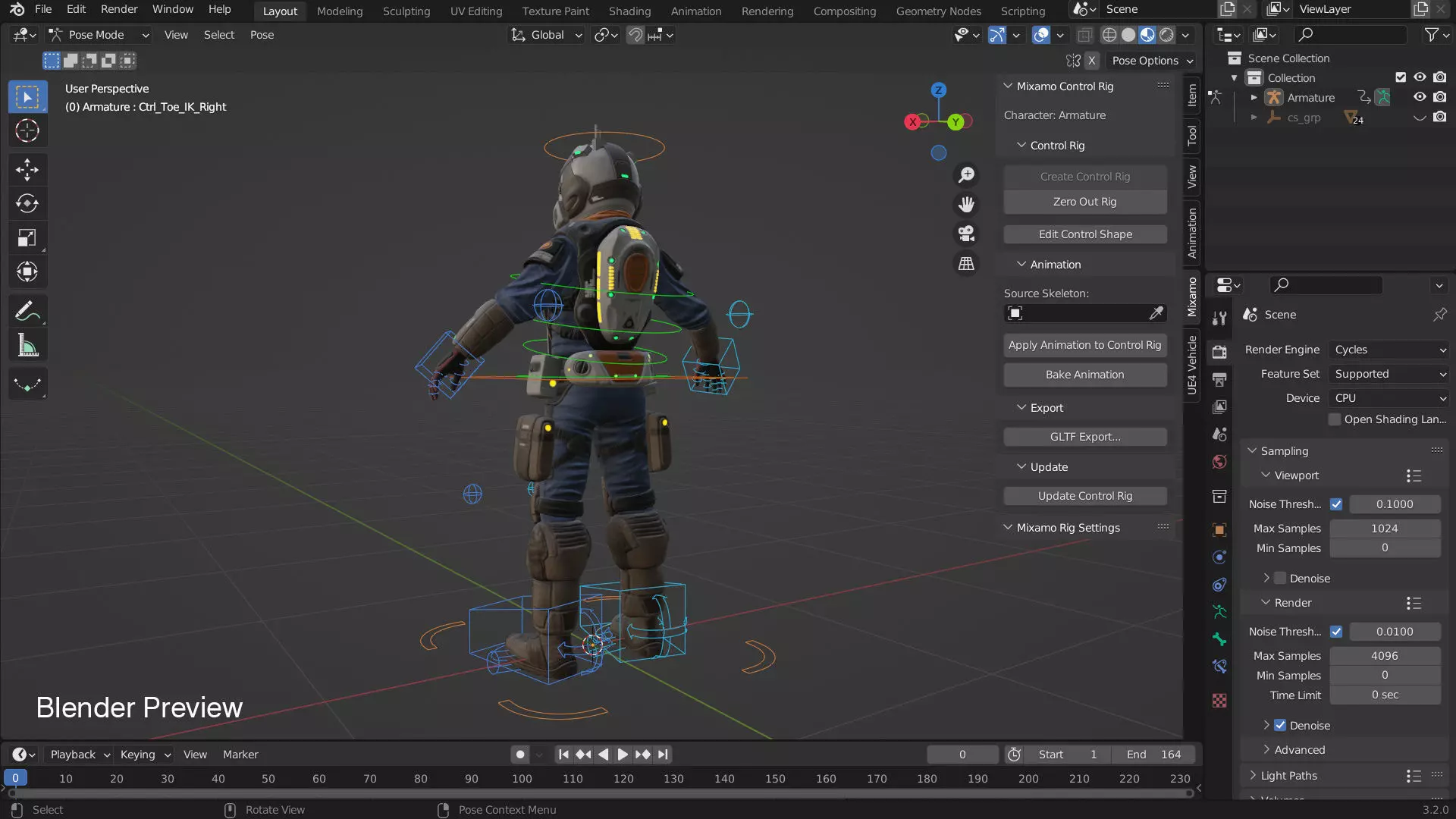 Space Marshal Male Low-poly 3D model_16