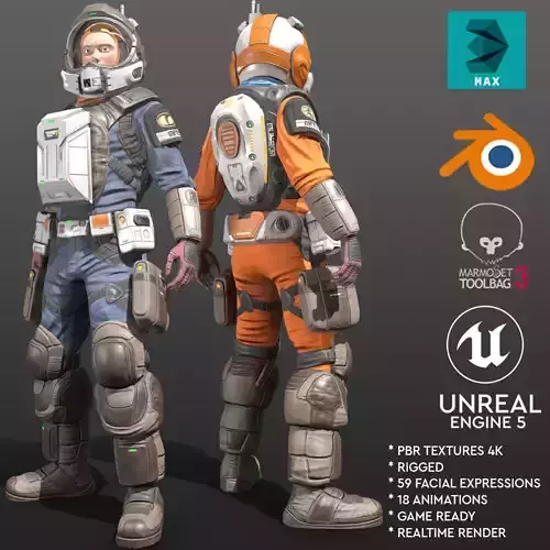 Space Suit Low-poly 3D model