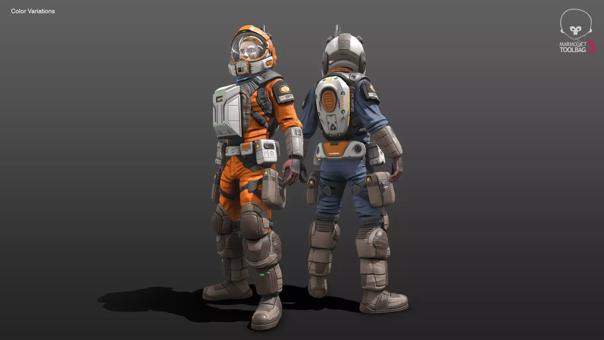 Space Marshal Male Low-poly 3D model_4