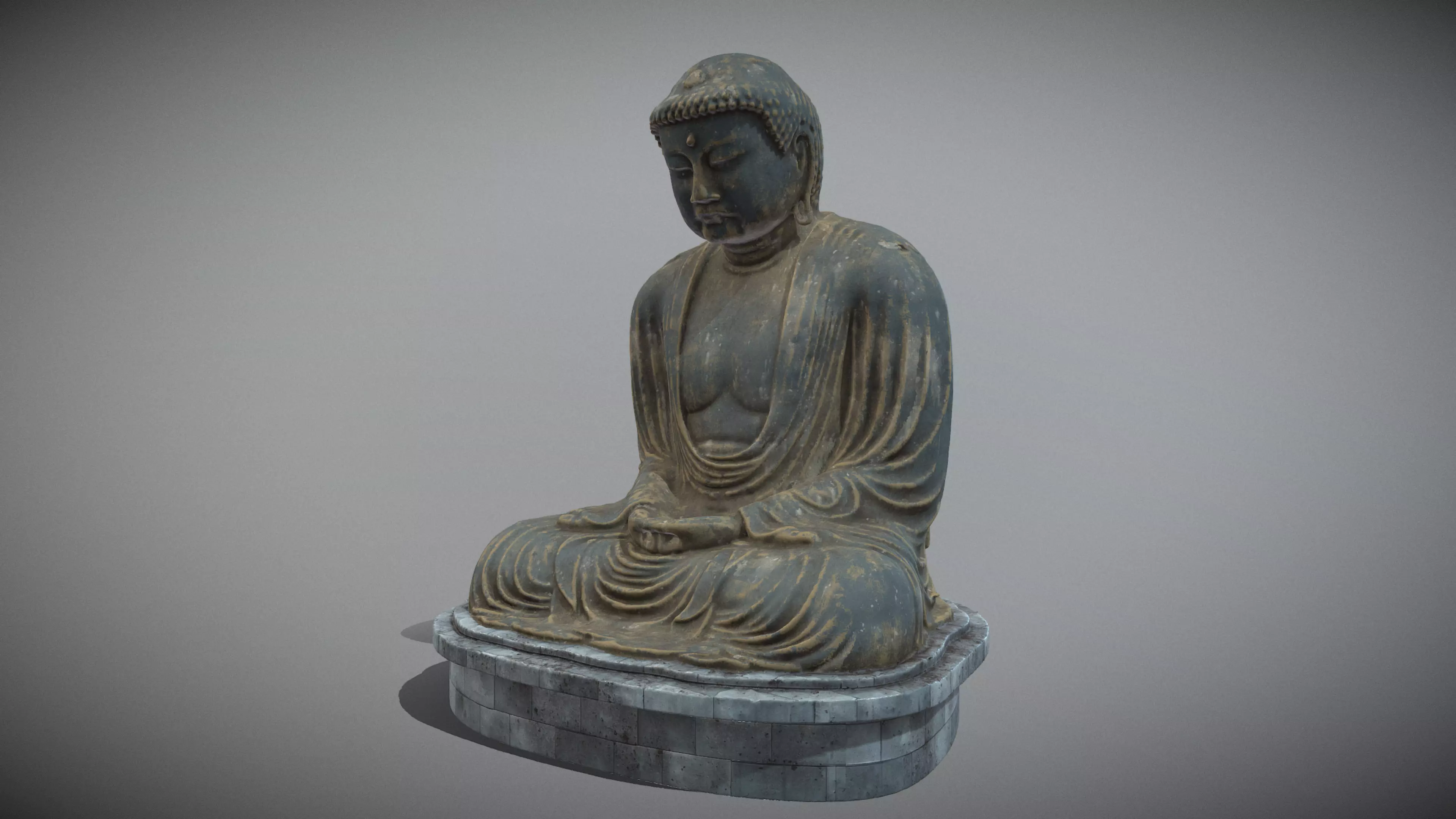 The Great Buddha of Kamakura Low-poly 3D model_3