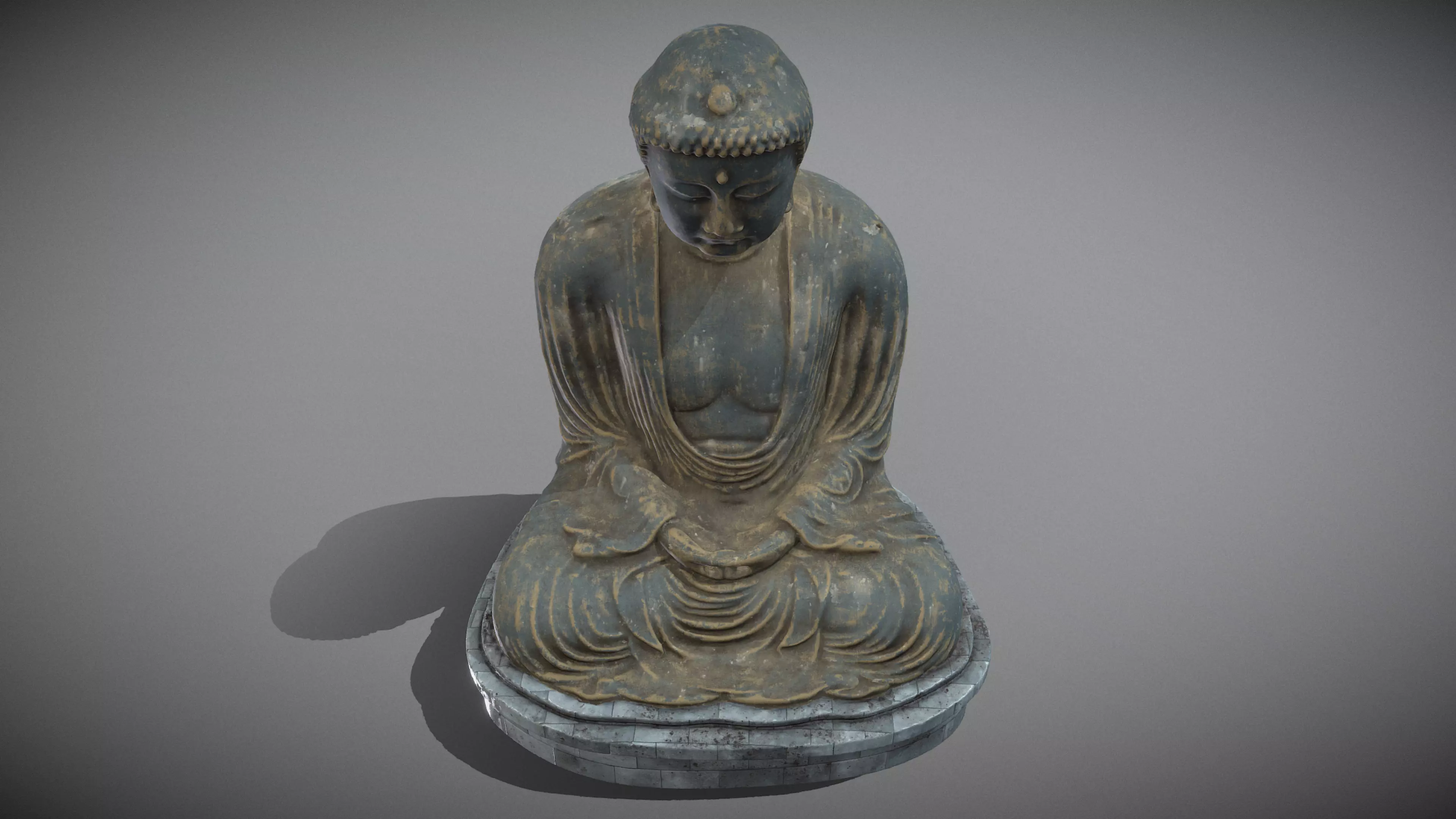 The Great Buddha of Kamakura Low-poly 3D model_6