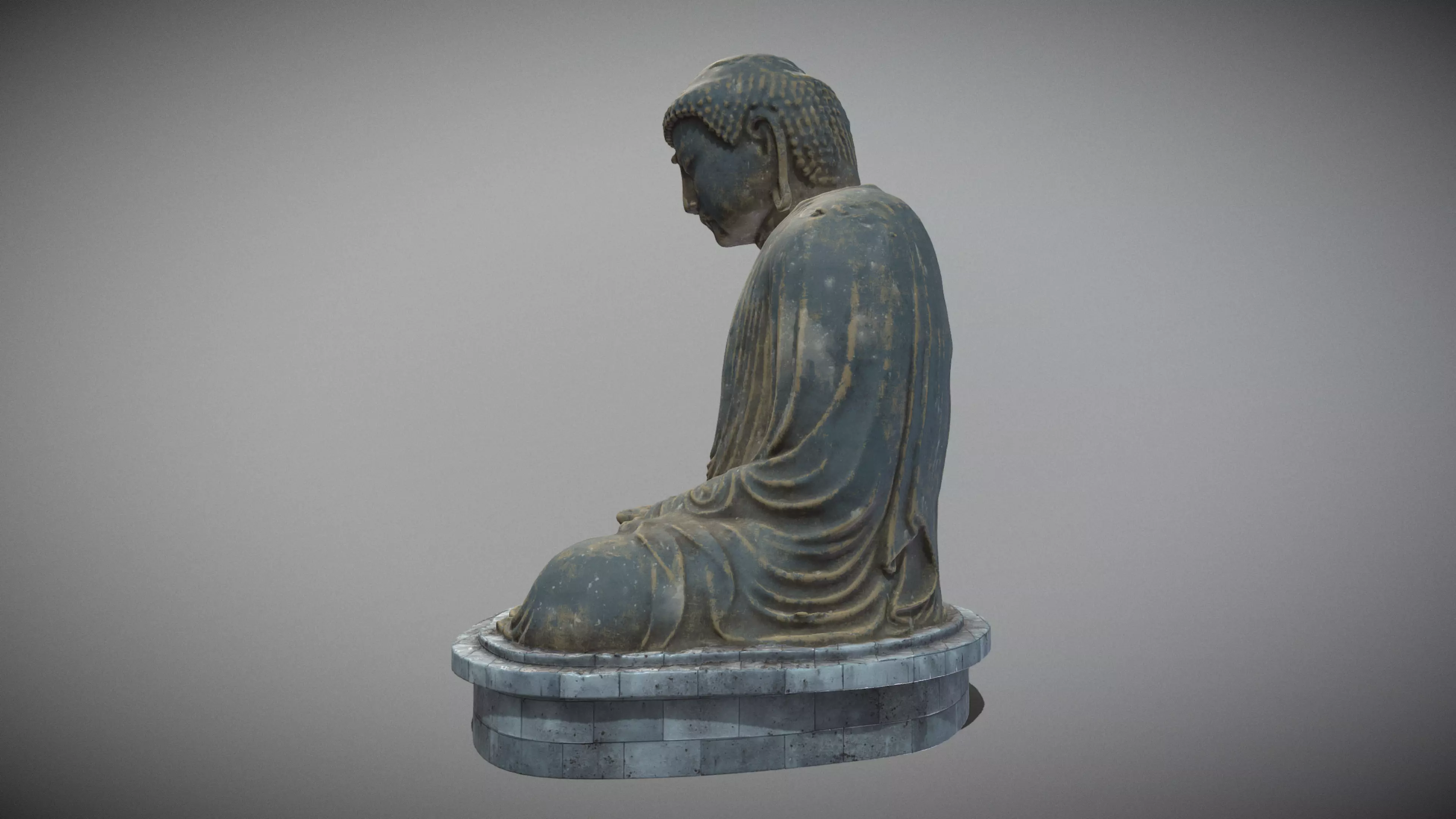 The Great Buddha of Kamakura Low-poly 3D model_4