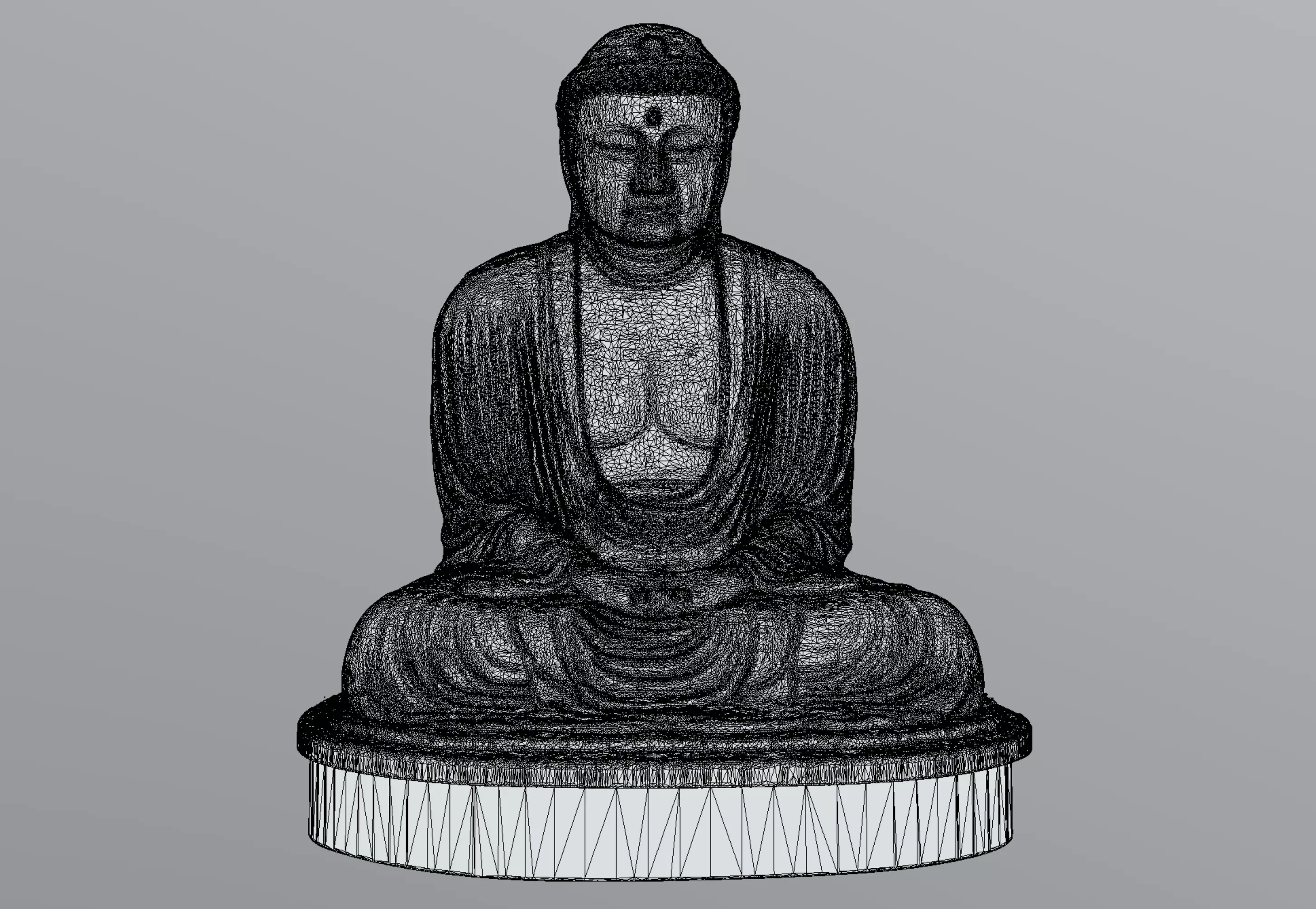 The Great Buddha of Kamakura Low-poly 3D model_7