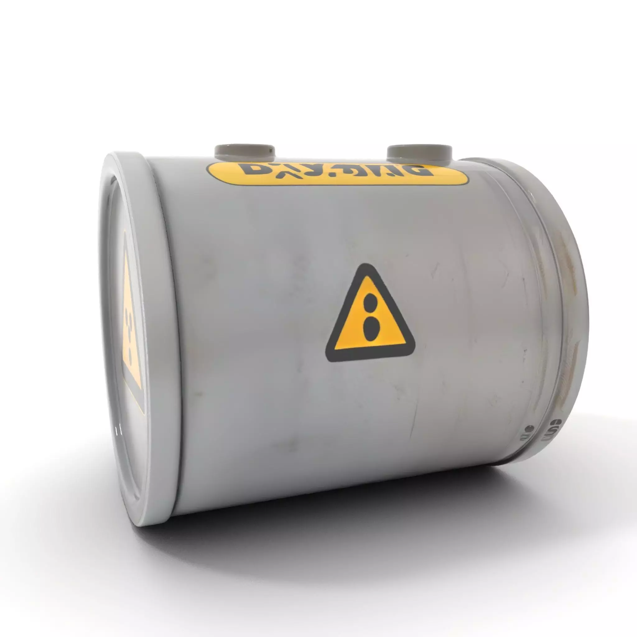 Radioactive Barrel Model Pack with Caution Label Low-poly 3D model_0