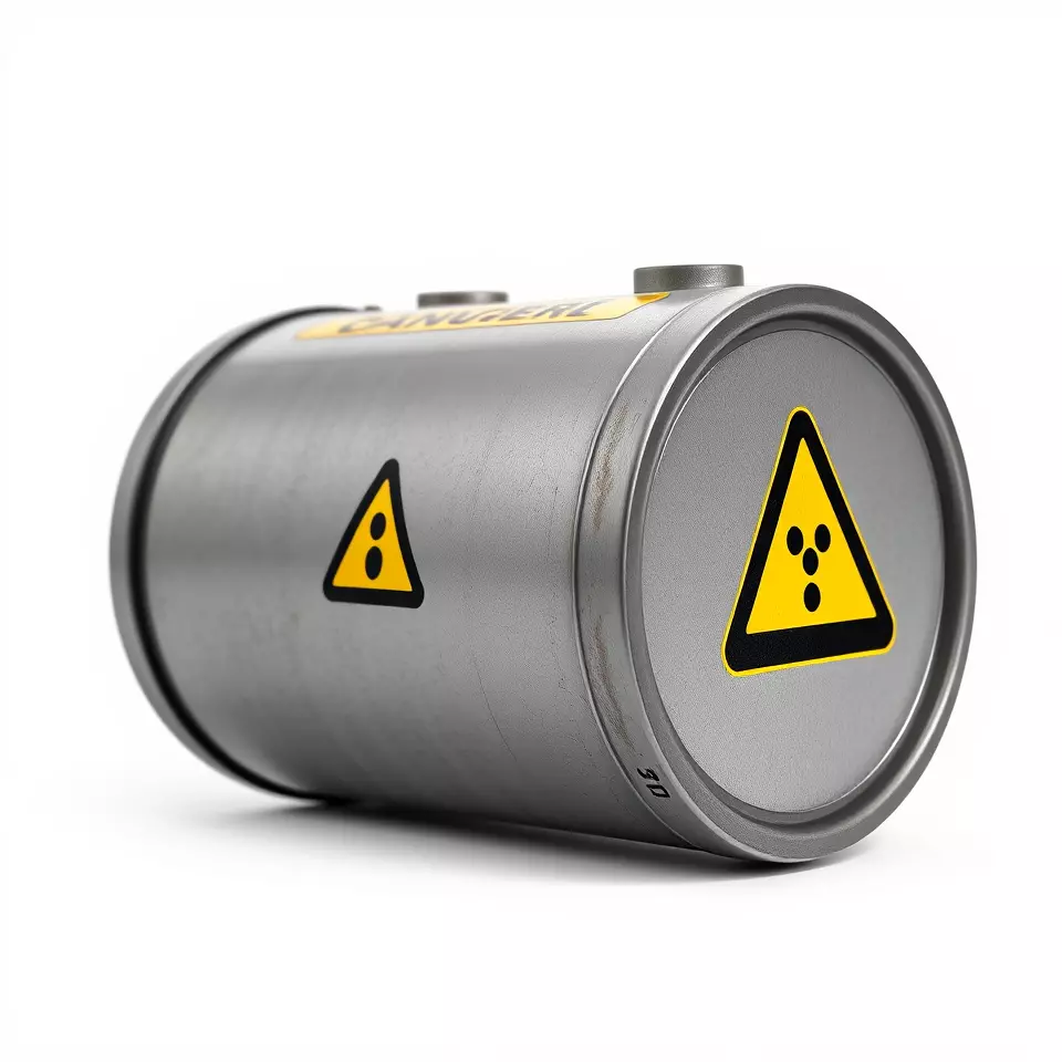 Radioactive Barrel Model Pack with Caution Label Low-poly 3D model_3