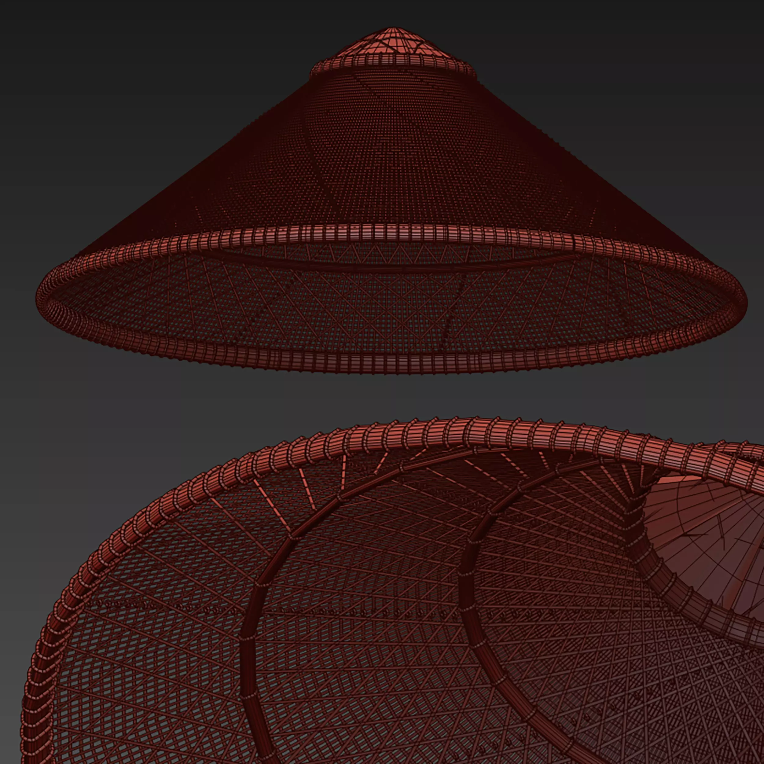 Asian Straw Hat Nonla Vietnamese 3D model_23