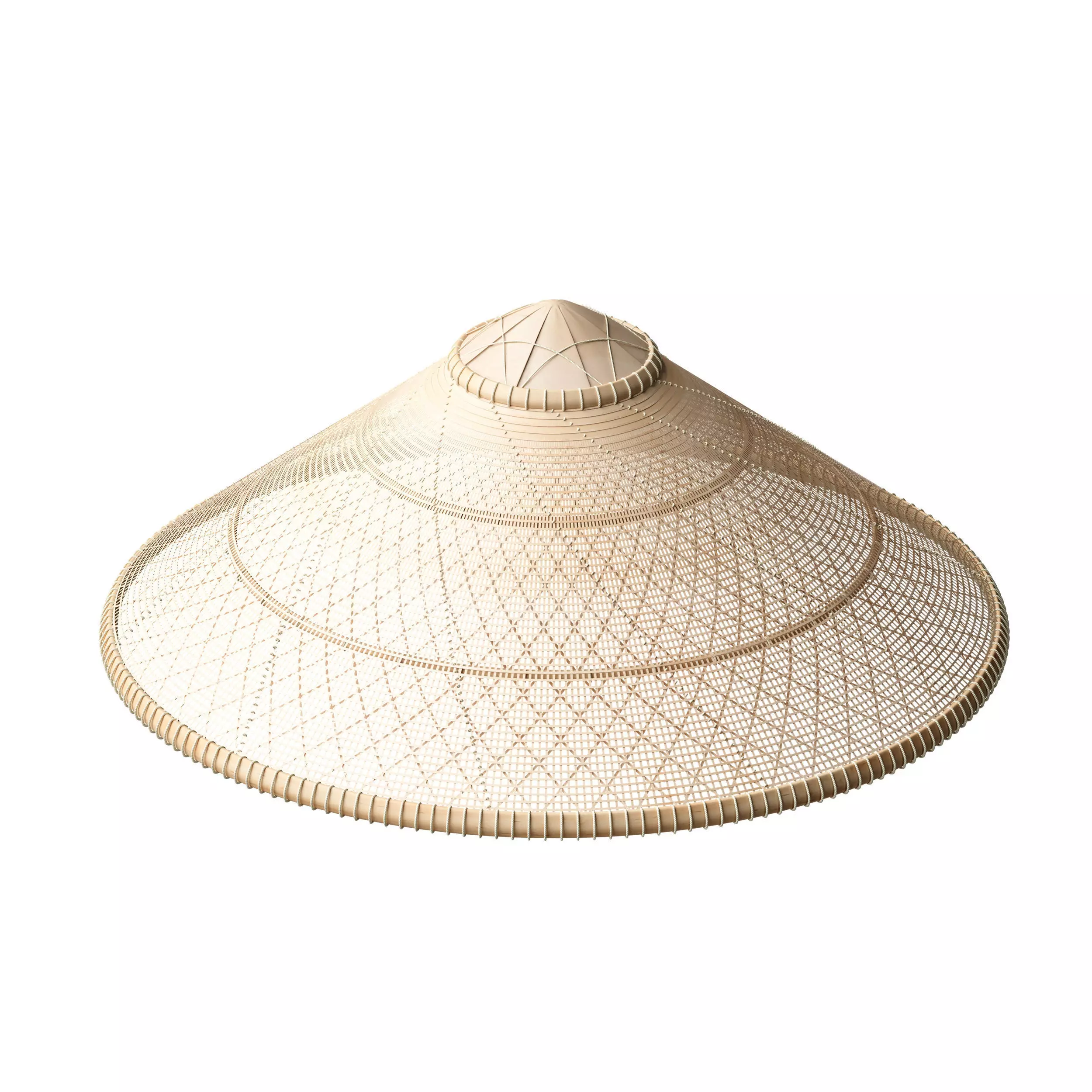Asian Straw Hat Nonla Vietnamese 3D model_3