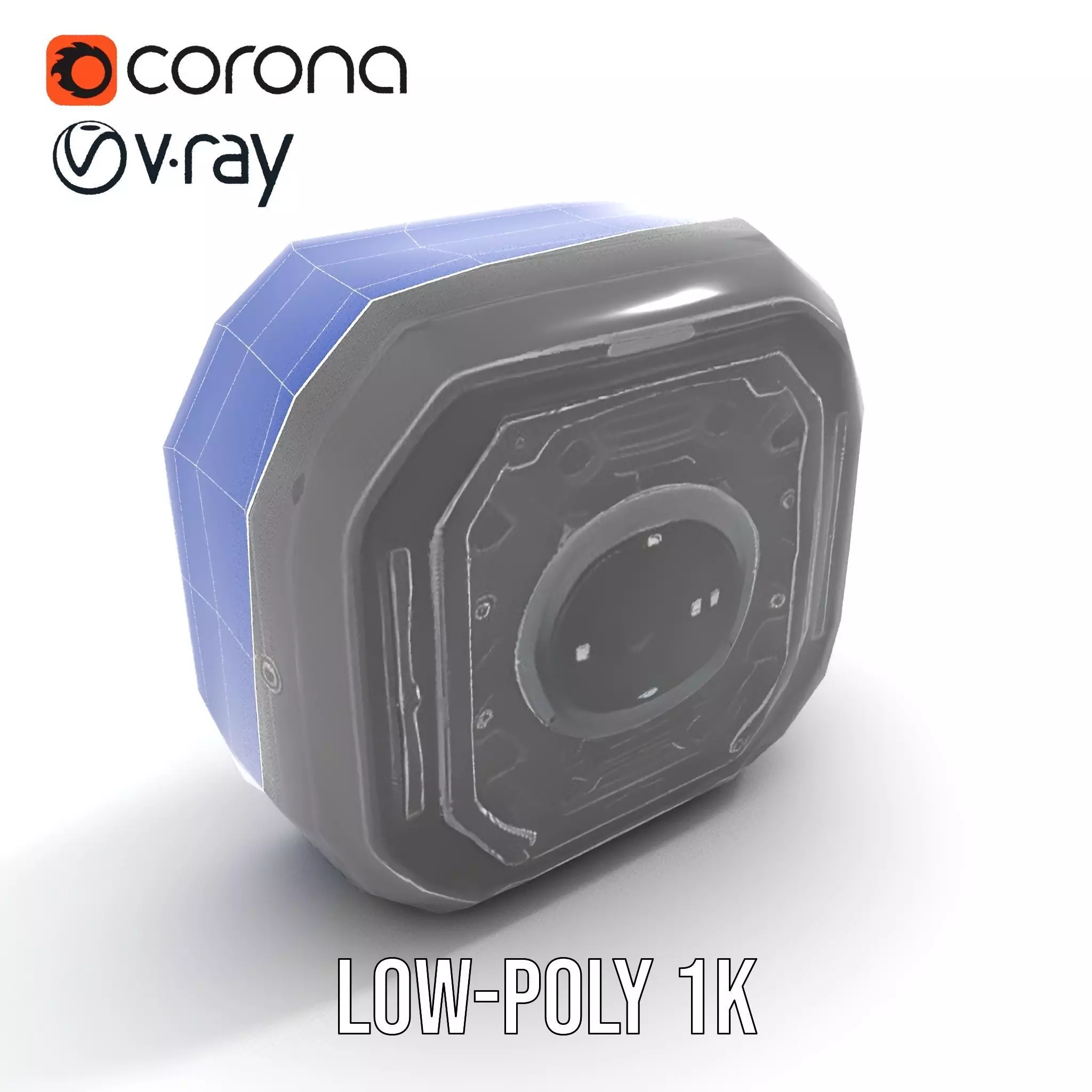 Futuristic Airlock Hatch model pack Low-poly 3D model_26