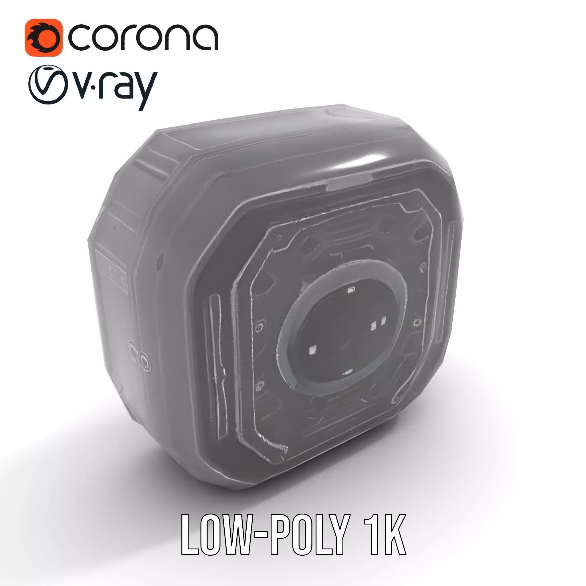 Futuristic Airlock Hatch model pack Low-poly 3D model_12