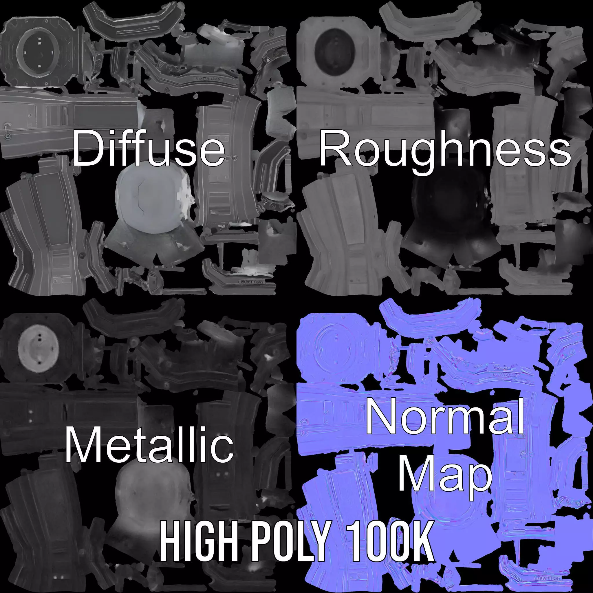 Futuristic Airlock Hatch model pack Low-poly 3D model_4