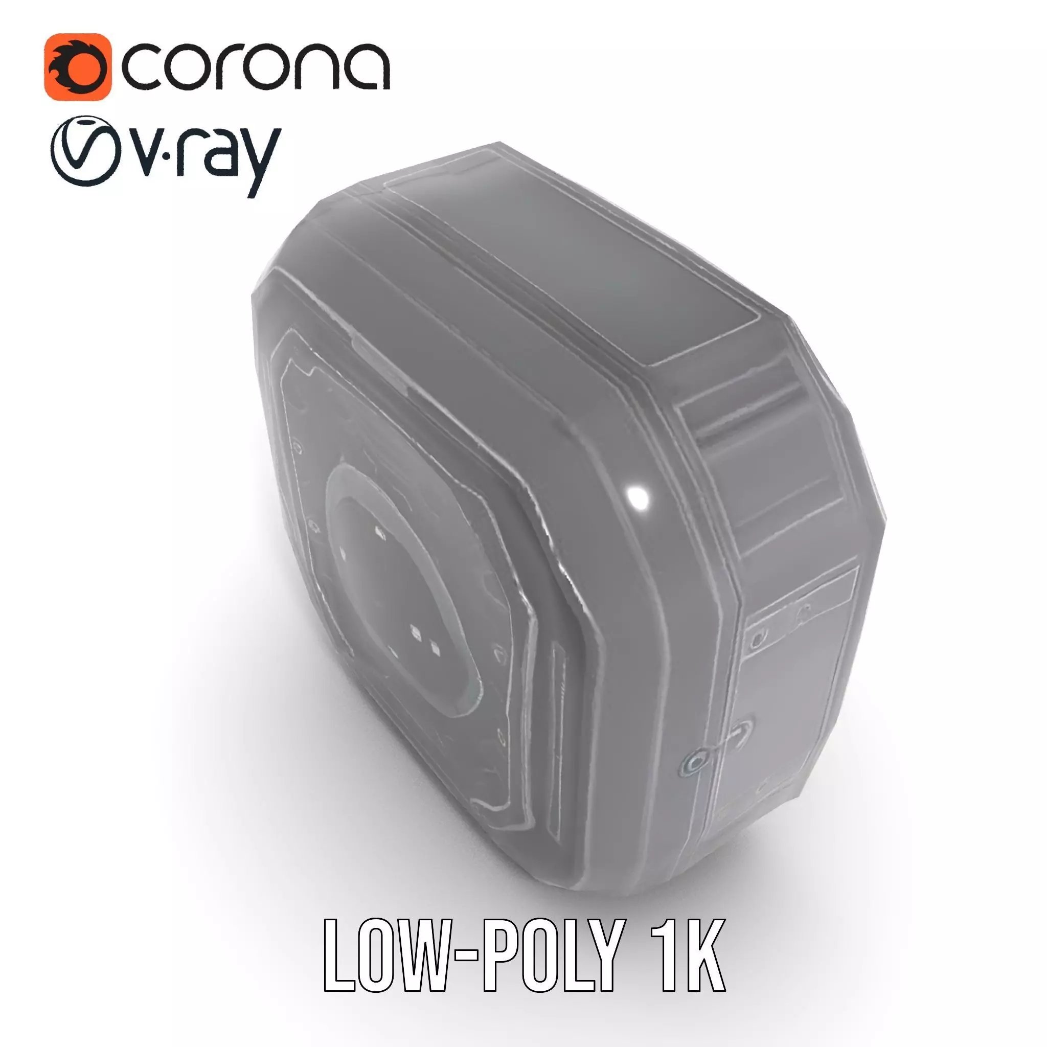 Futuristic Airlock Hatch model pack Low-poly 3D model_17