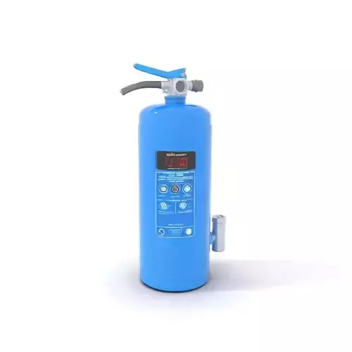 Blue Fire Extinguisher Model Pack with Digital Display Low-poly 3D model