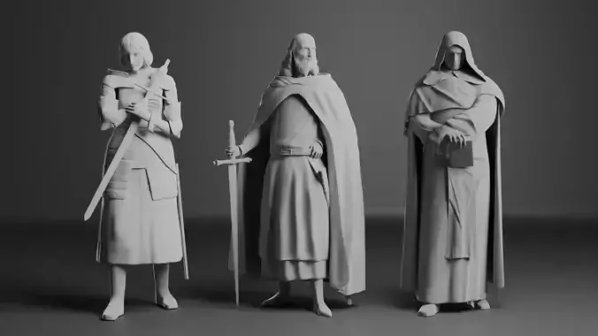 Jacques de moley Joan of arc and Giordanno bruno Sculptures
