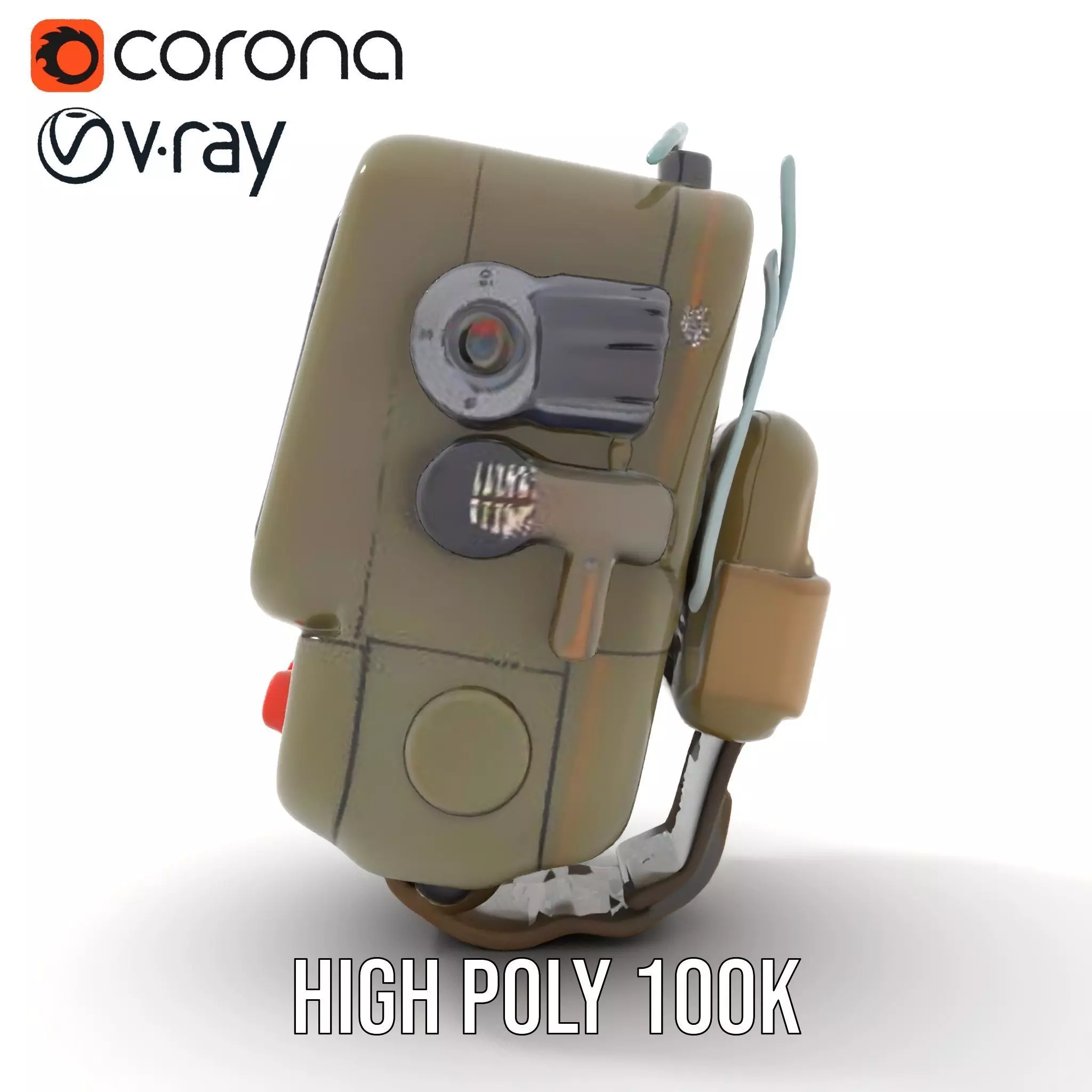 RetroFuturistic Wrist Device Model Pack Low-poly 3D model_16