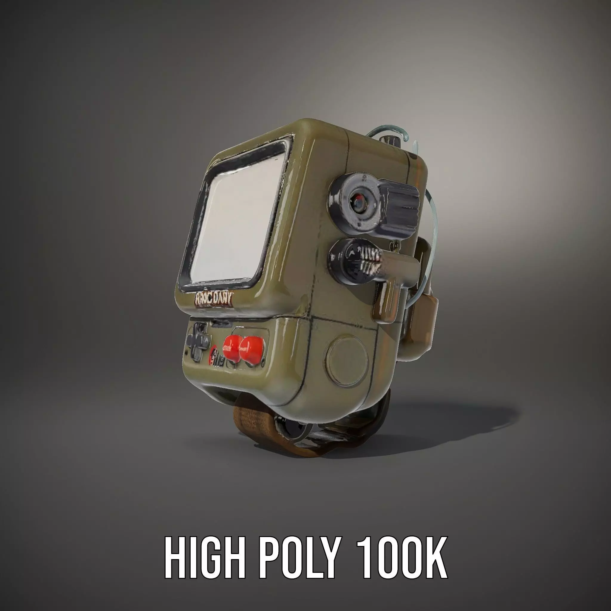 RetroFuturistic Wrist Device Model Pack Low-poly 3D model_11