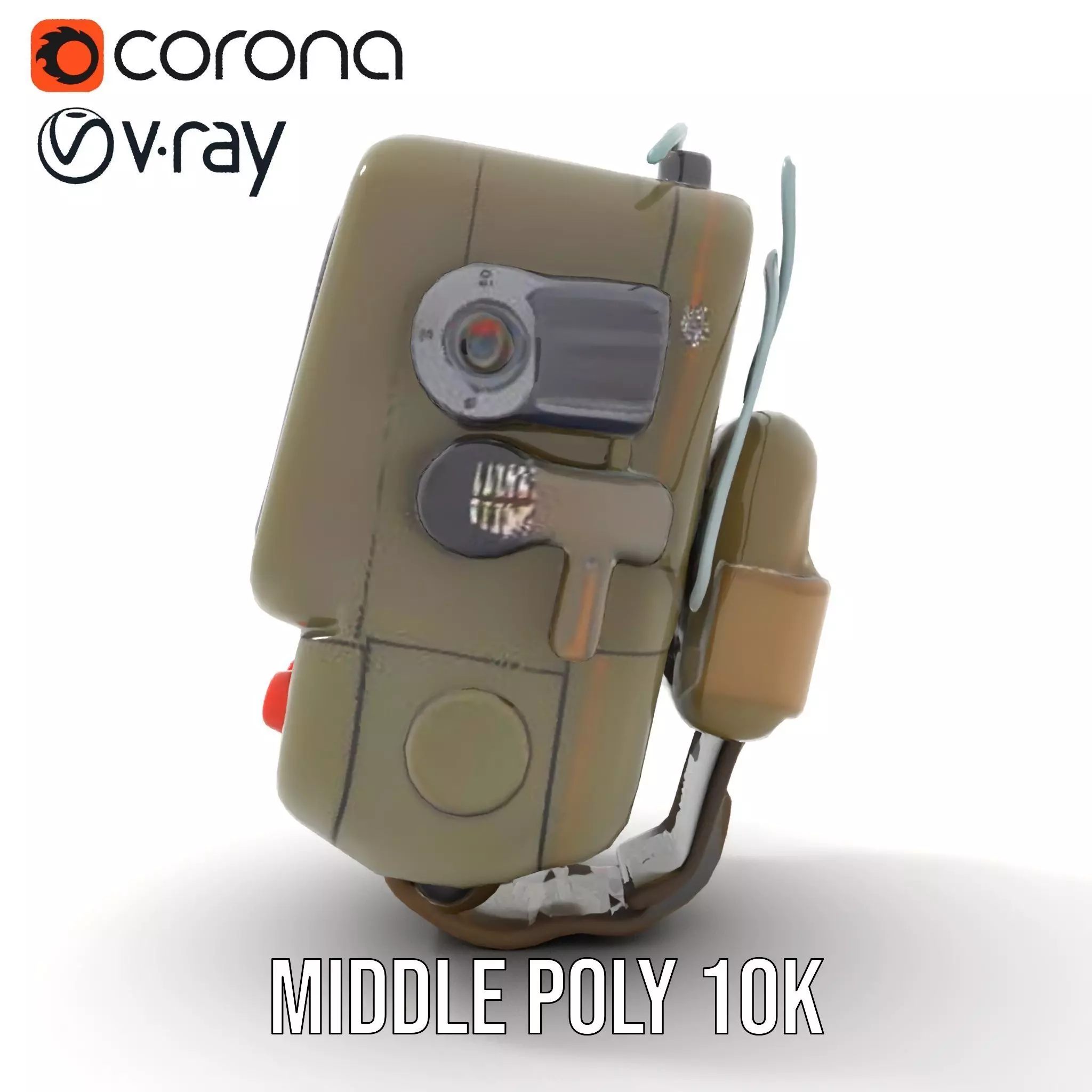 RetroFuturistic Wrist Device Model Pack Low-poly 3D model_17