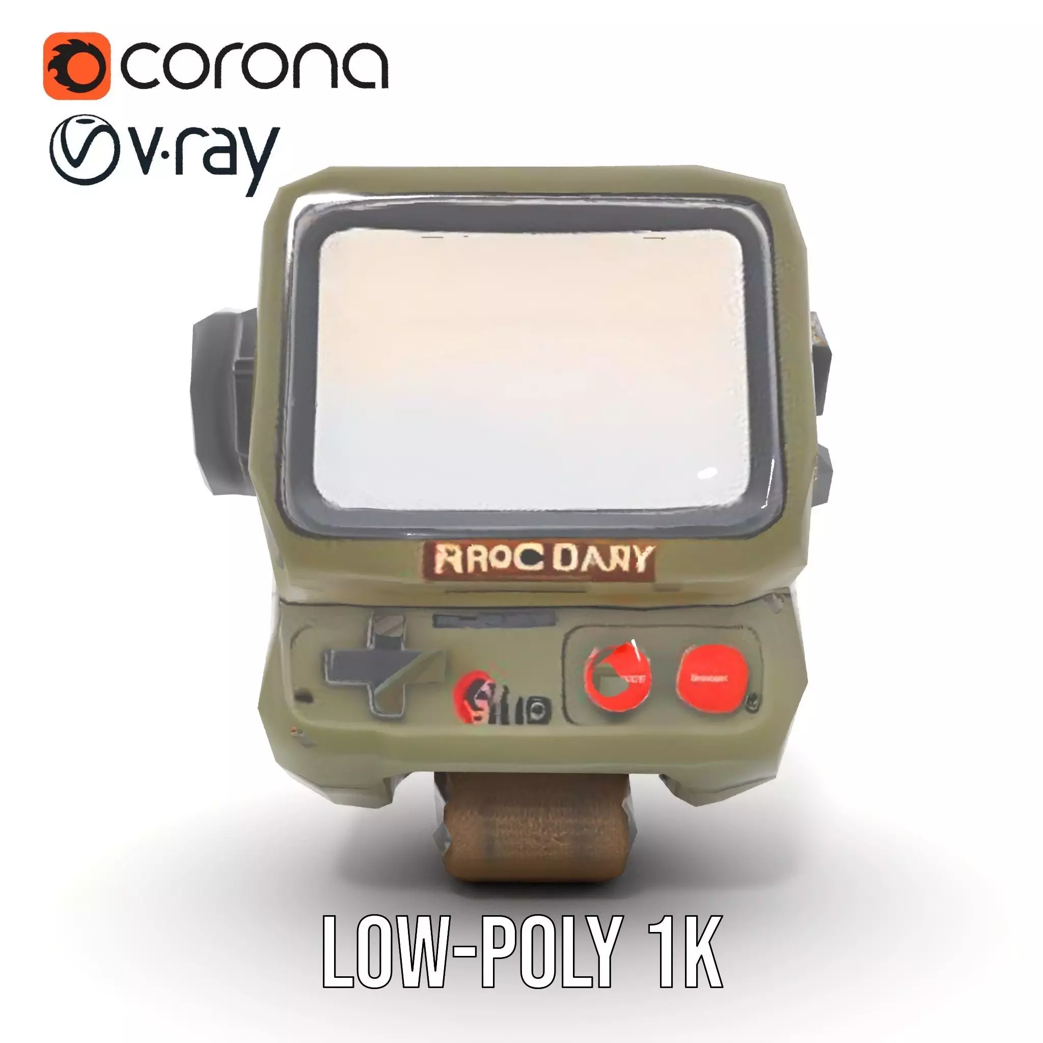 RetroFuturistic Wrist Device Model Pack Low-poly 3D model_27