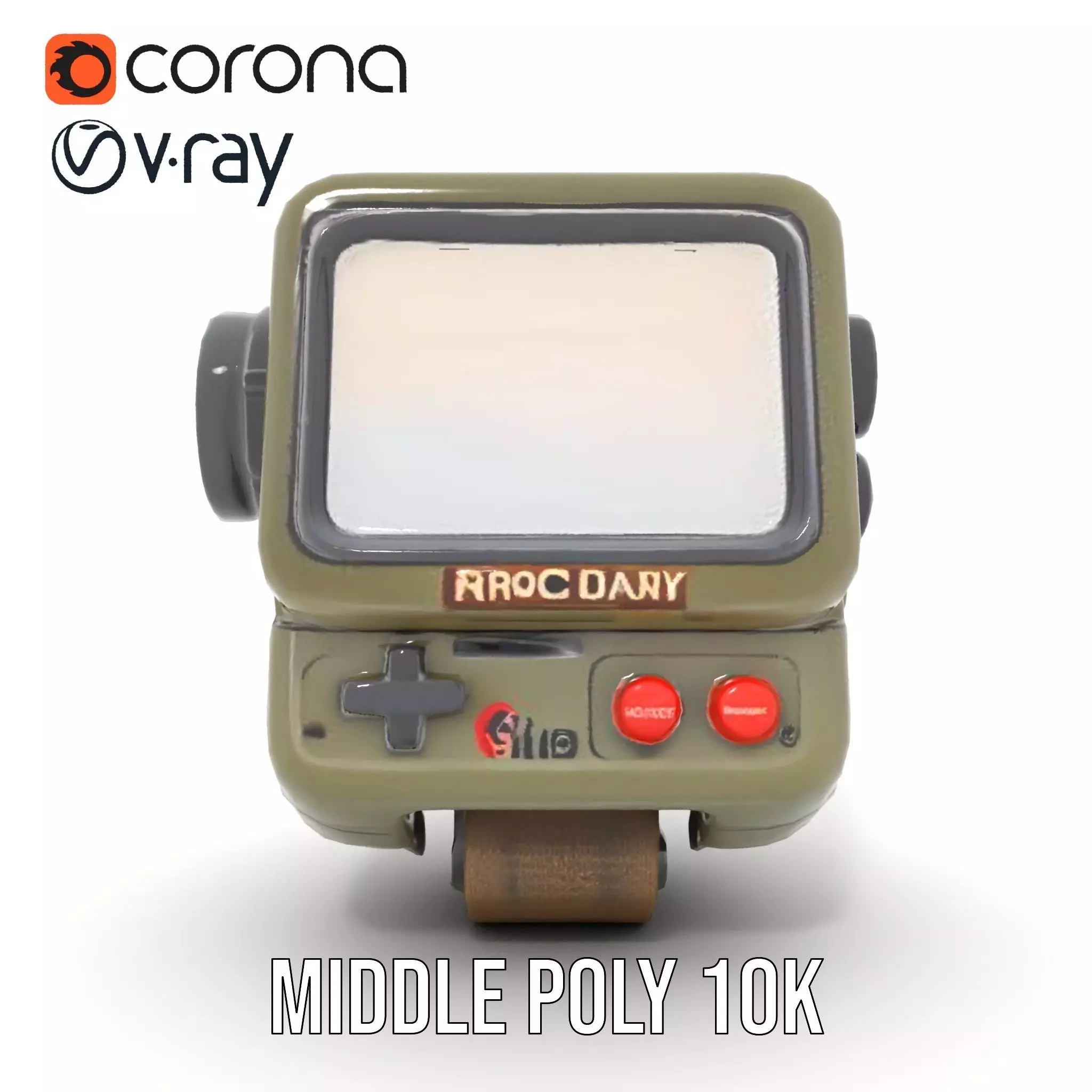 RetroFuturistic Wrist Device Model Pack Low-poly 3D model_14