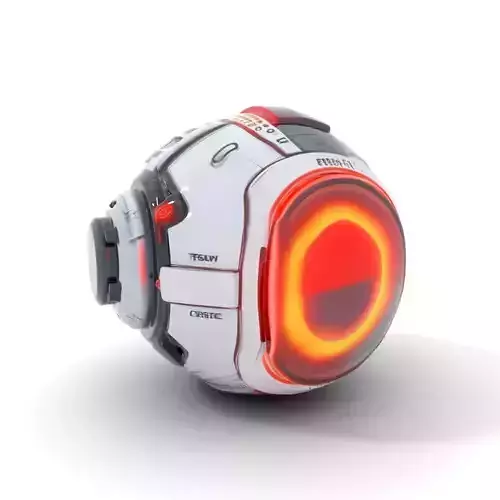 Futuristic Cyber Sphere Model Pack with Glowing Elements Low-poly 3D model