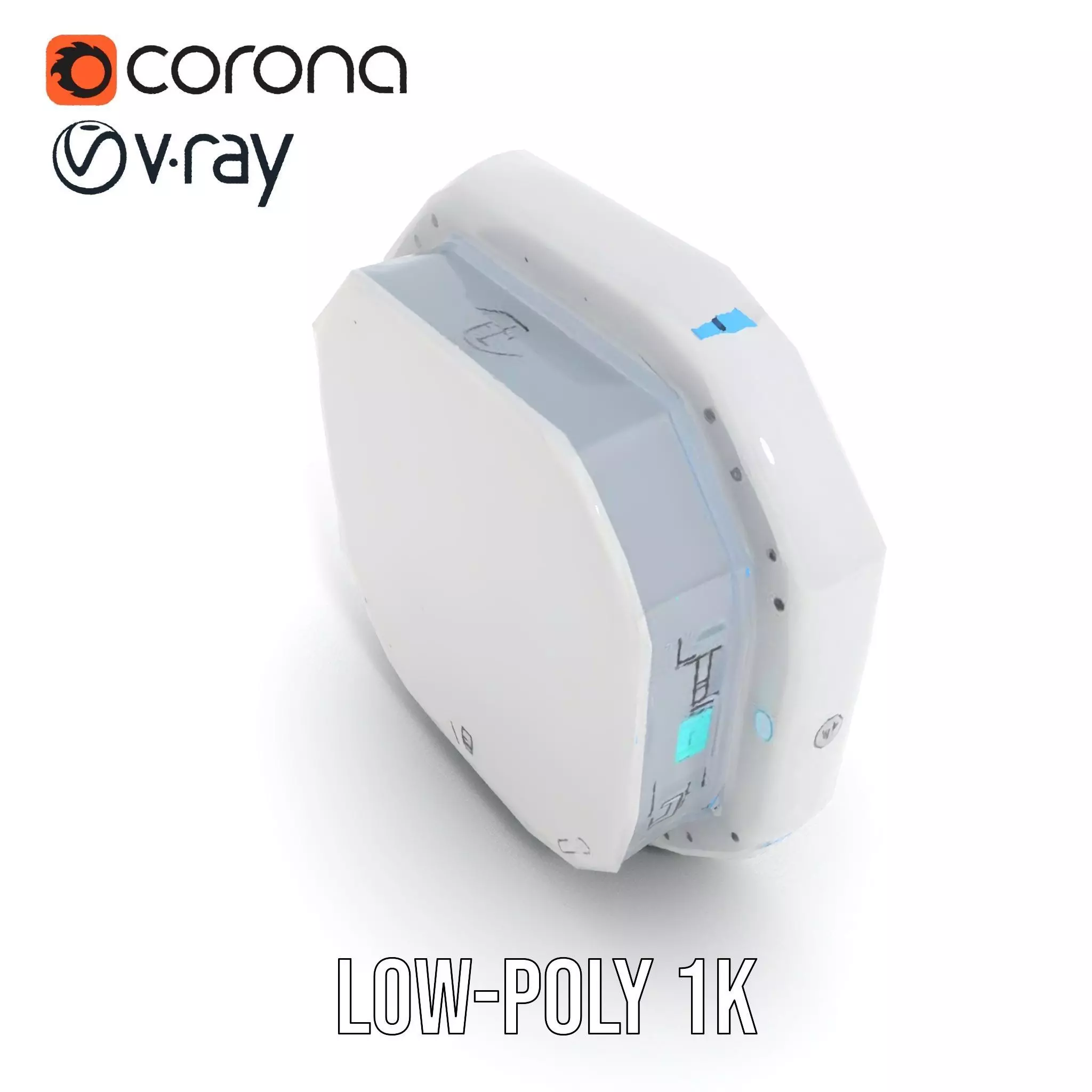 Futuristic Control Panel model pack with interactive display Low-poly 3D model_15