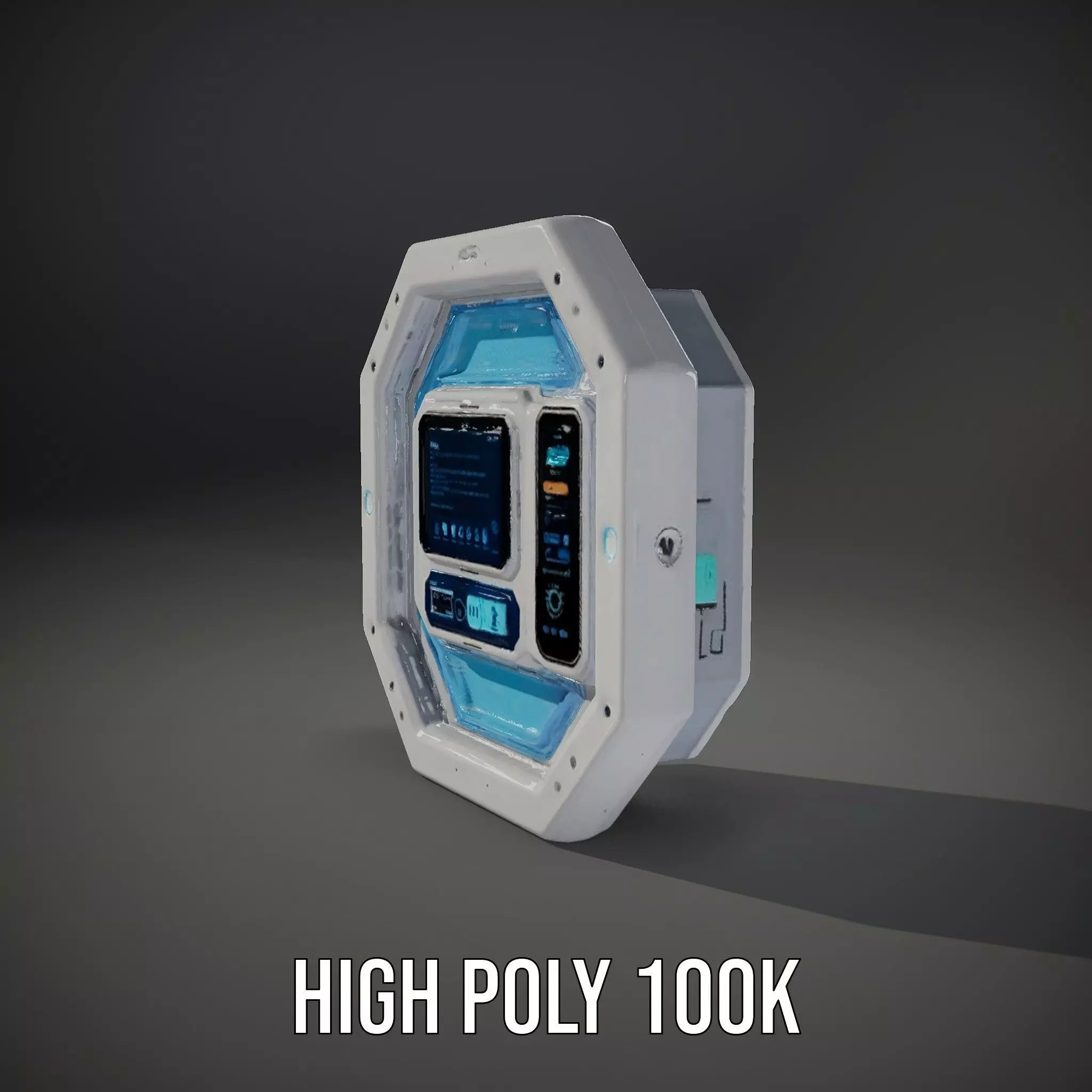 Futuristic Control Panel model pack with interactive display Low-poly 3D model_11