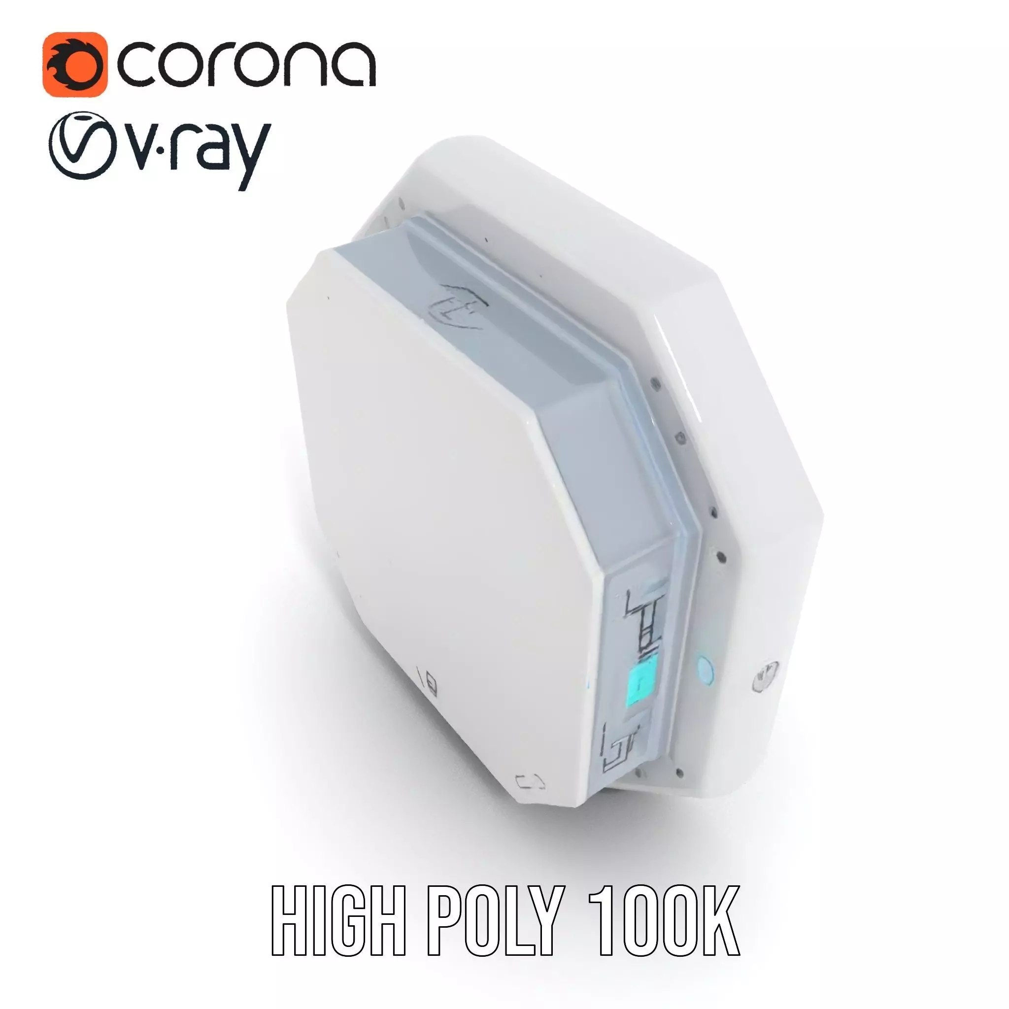 Futuristic Control Panel model pack with interactive display Low-poly 3D model_21